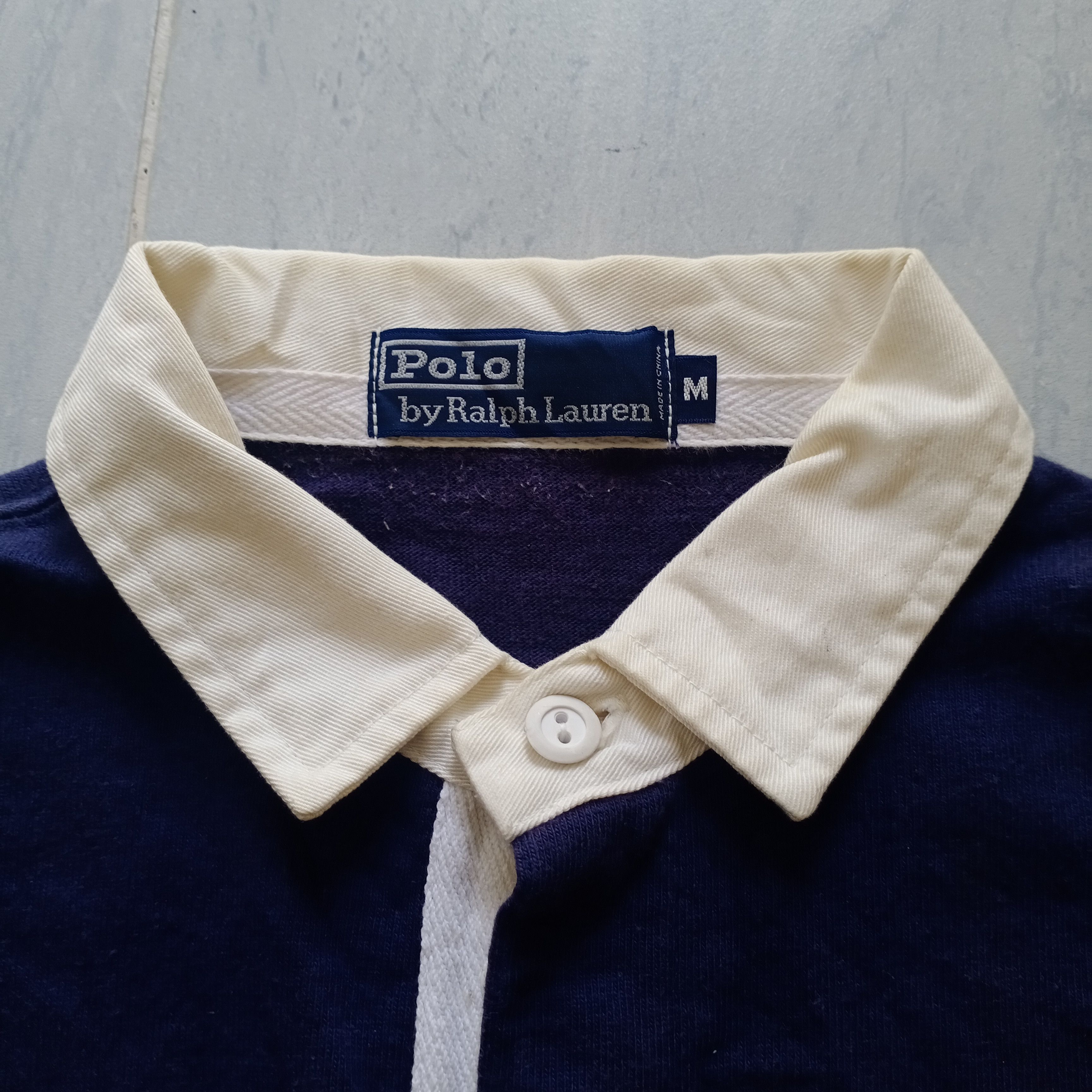 Polo Ralph Lauren Vintage 90s Polo Ralph Lauren Knit Striped Rugby Shirt Navy Size US M / EU 48-50 / 2 - 6 Thumbnail