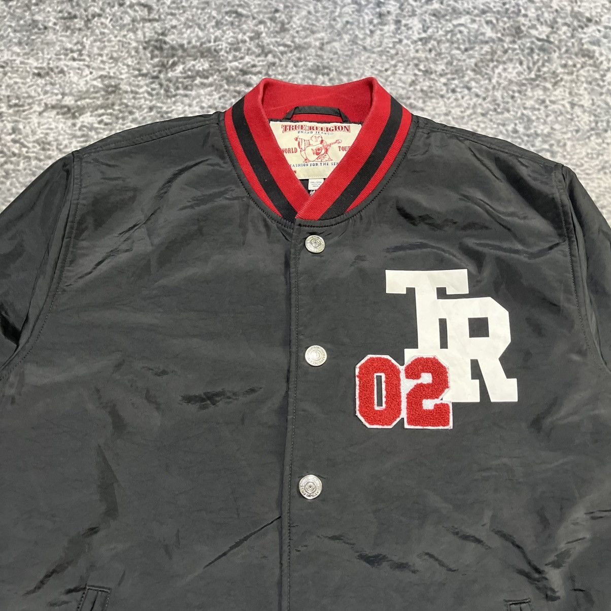 True Religion True Religion 02 Button Varsity Bomber Jacket Size 3XL Size US XXL / EU 58 / 5 - 4 Thumbnail