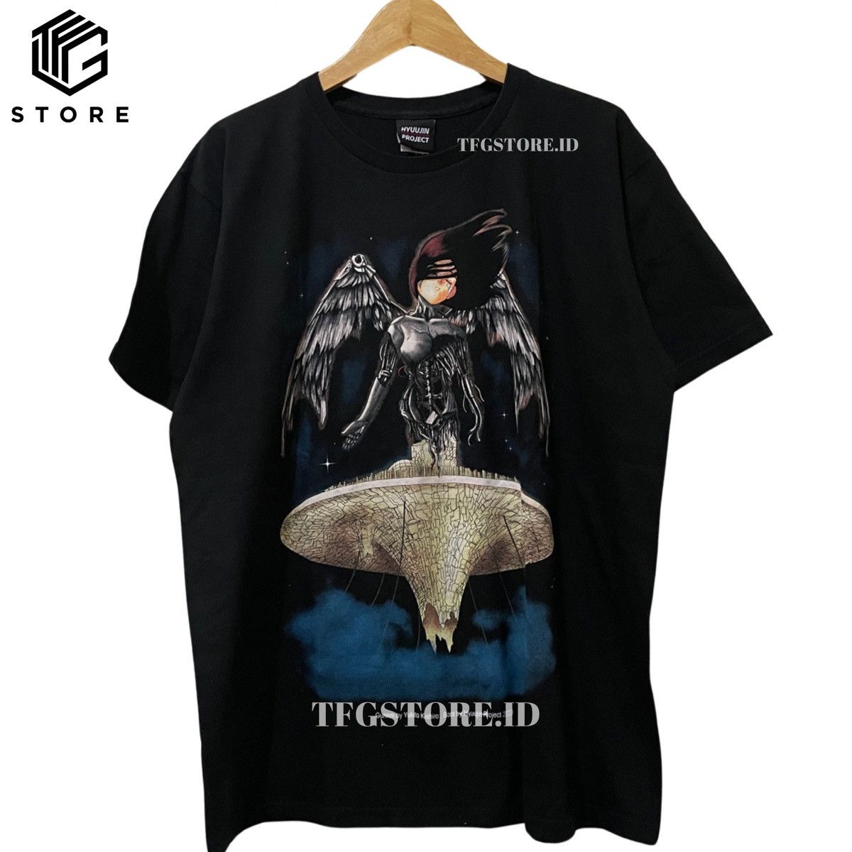 image of Anima x Vintage Gunnm Battle Angel Alita Japanese Anime Manga T Shirt XL in Black, Men's