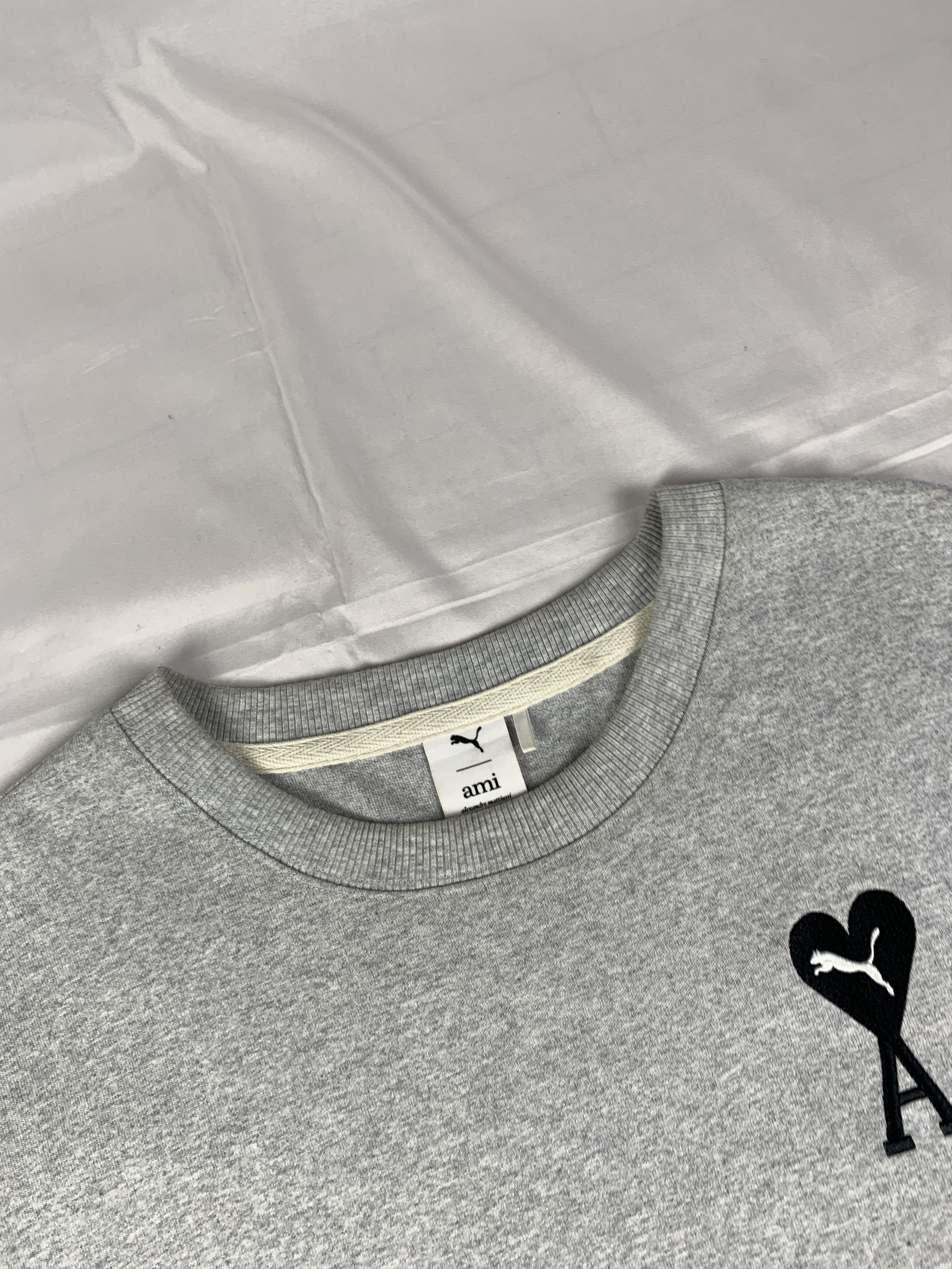 AMI × Puma Puma x AMI Grey Thick Chest Logo Tee (XL) Size US XL / EU 56 / 4 - 4 Thumbnail