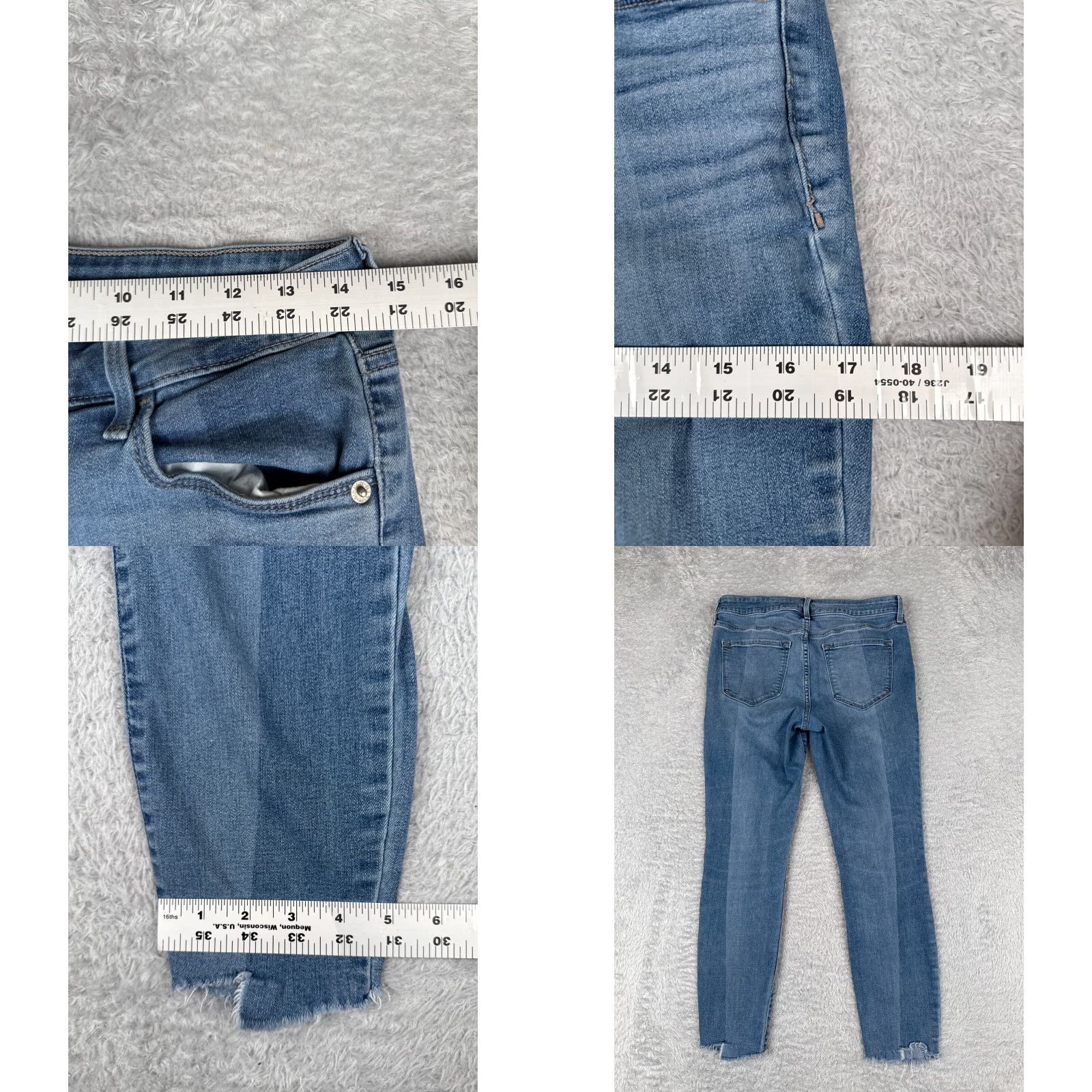 Old Navy Old Navy Jeans Womens 8 Blue Denim Rockstar Mid Rise Raw Hem Cotton Blend 29x25 Size 30" / US 8 / IT 44 - 9 Thumbnail