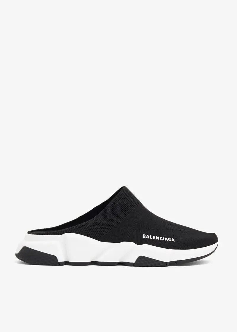 o1w1db10725 Speed Recycled Knit Mules in Black