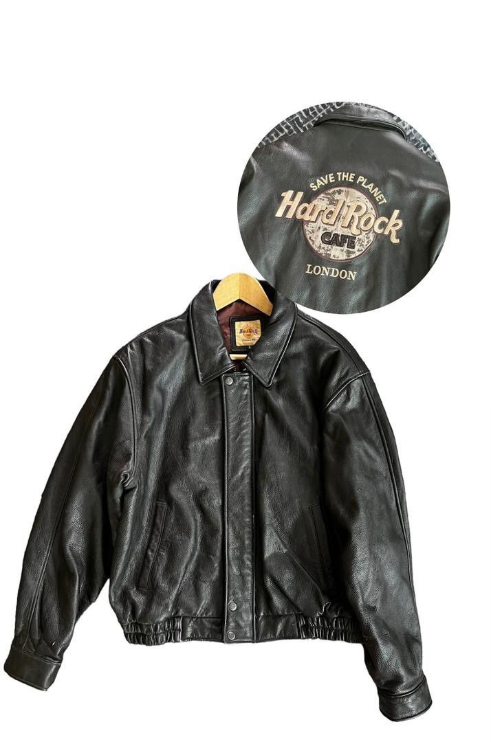 Vintage 90s Hard Rock Cafe London Leather Jacket