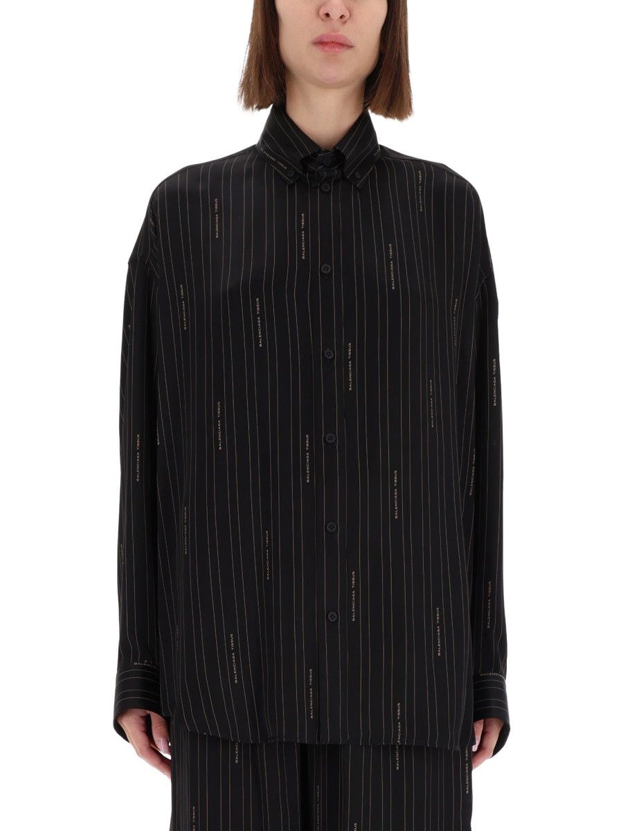 Balenciaga BALENCIAGA "COCOON" SHIRT - BLACK Size XS / US 0-2 / IT 36-38 - 1 Thumbnail