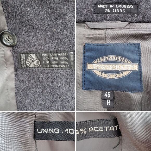 Designer × Vintage Vintage 80s Retro Preppy Acadamia Charcoal Gray Wool Trench Size US XL / EU 56 / 4 - 6 Thumbnail