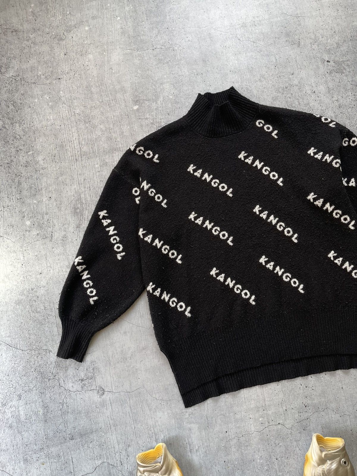 Kangol × Vintage Vintage Kangol Monogram Logo Wool Sweater Streetwear Y2K Size L / US 10 / IT 46 - 2 Thumbnail