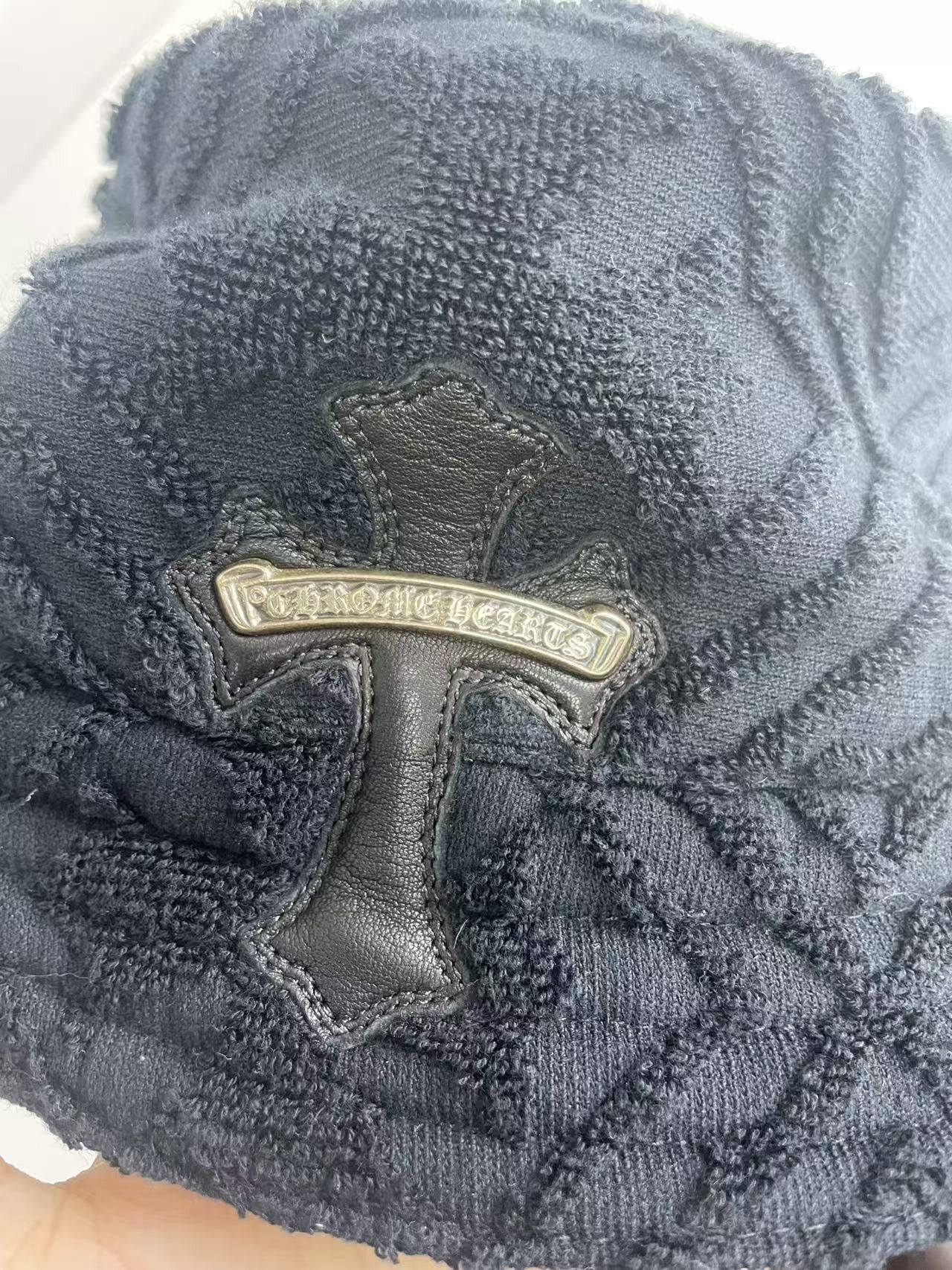 Chrome Hearts Chrome Hearts Cross Patch Terry Cloth Black Hat Size ONE SIZE - 6 Thumbnail