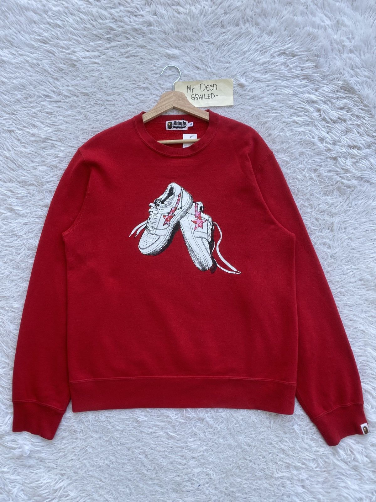 Bape Rare BAPE Camo Bapesta Crewneck Red Sweater Size US XL / EU 56 / 4 - 1 Thumbnail