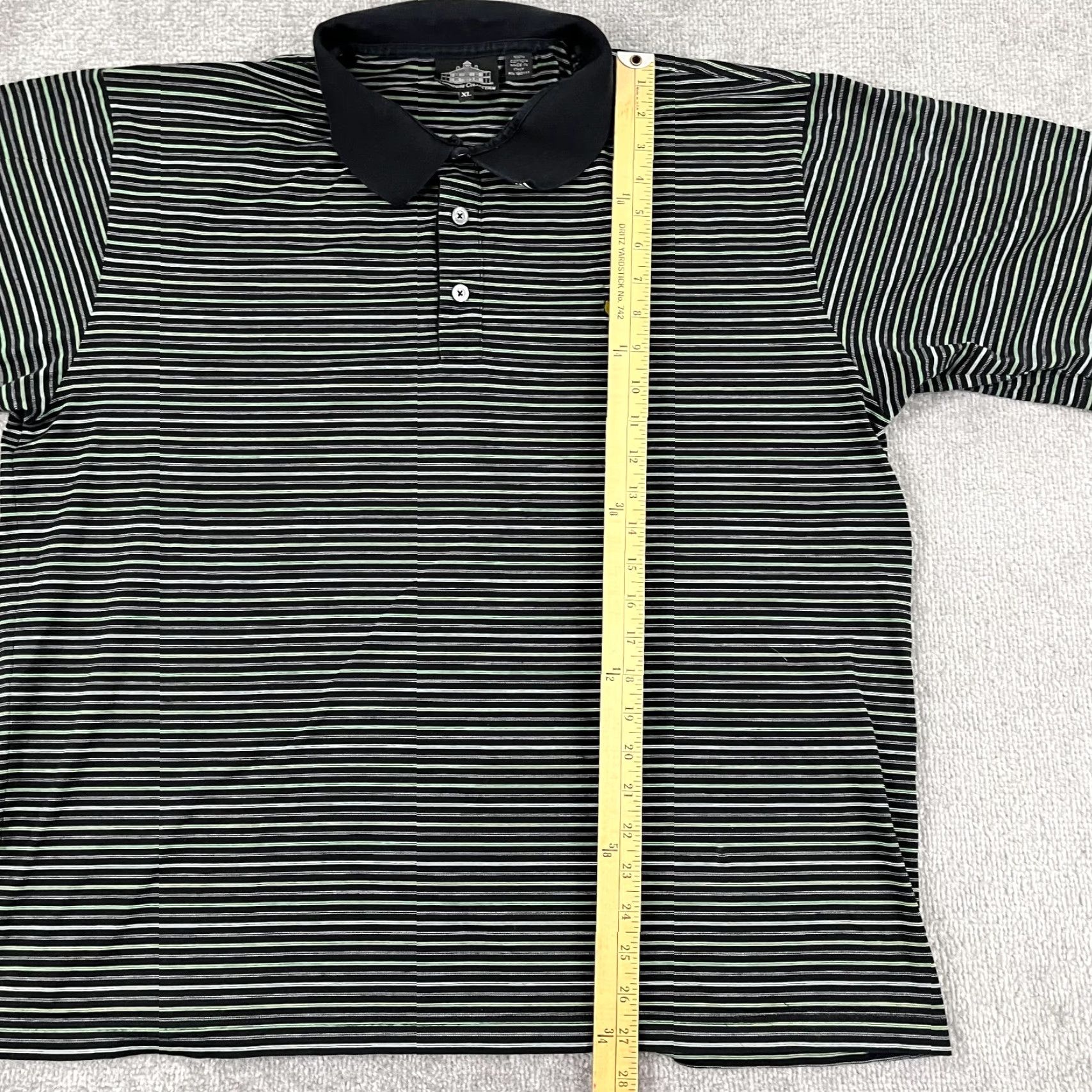 Vintage CLUBHOUSE COLLECTION Polo Shirt Mens XL Striped Black Golf Activewear Made in Italy Size US XL / EU 56 / 4 - 4 Thumbnail