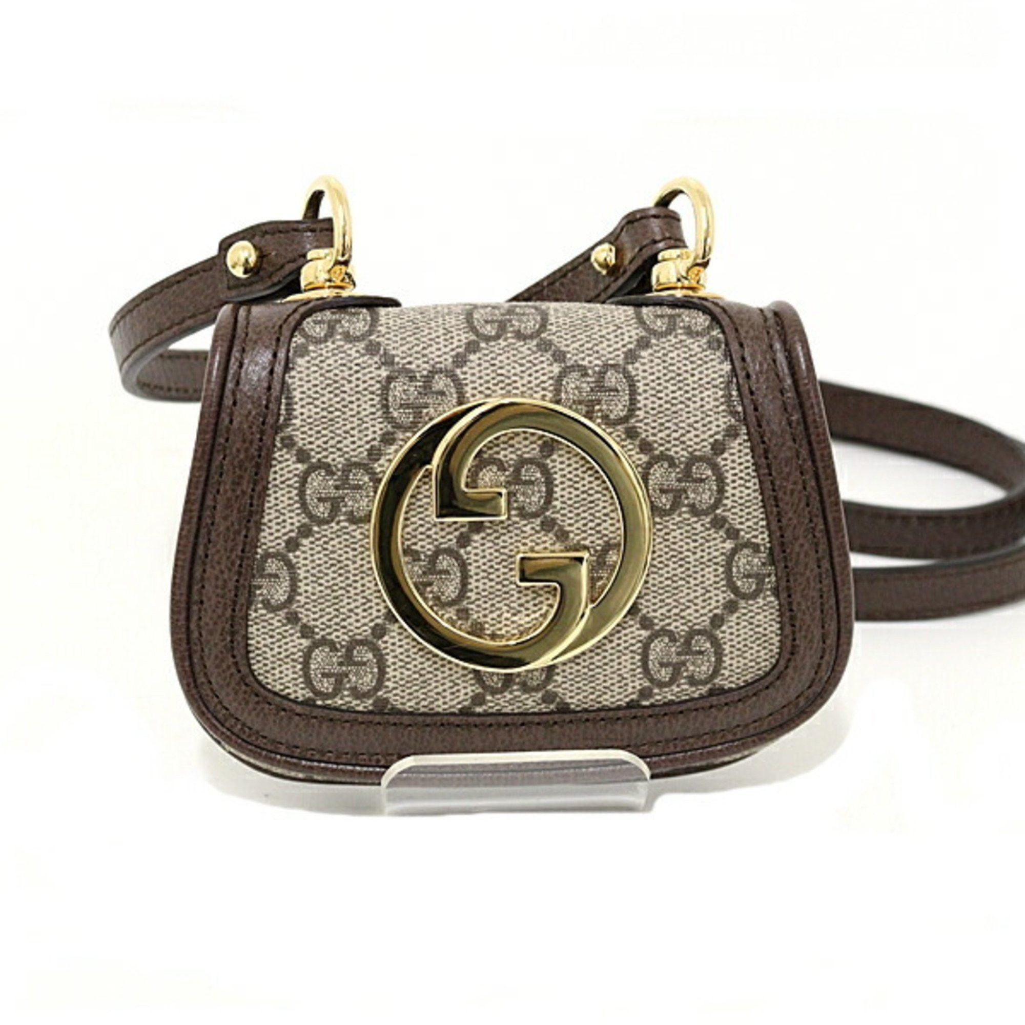 Gucci GUCCI Blondie Card Case Wallet GG Supreme Canvas Shoulder Bag 698635 Beige/Ebony Size ONE SIZE - 1 Thumbnail