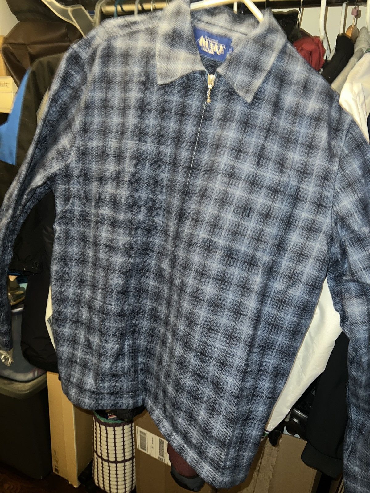 Awake NY Awake NY Blue Plaid Zip Up Shirt Size US L / EU 52-54 / 3 - 1 Thumbnail