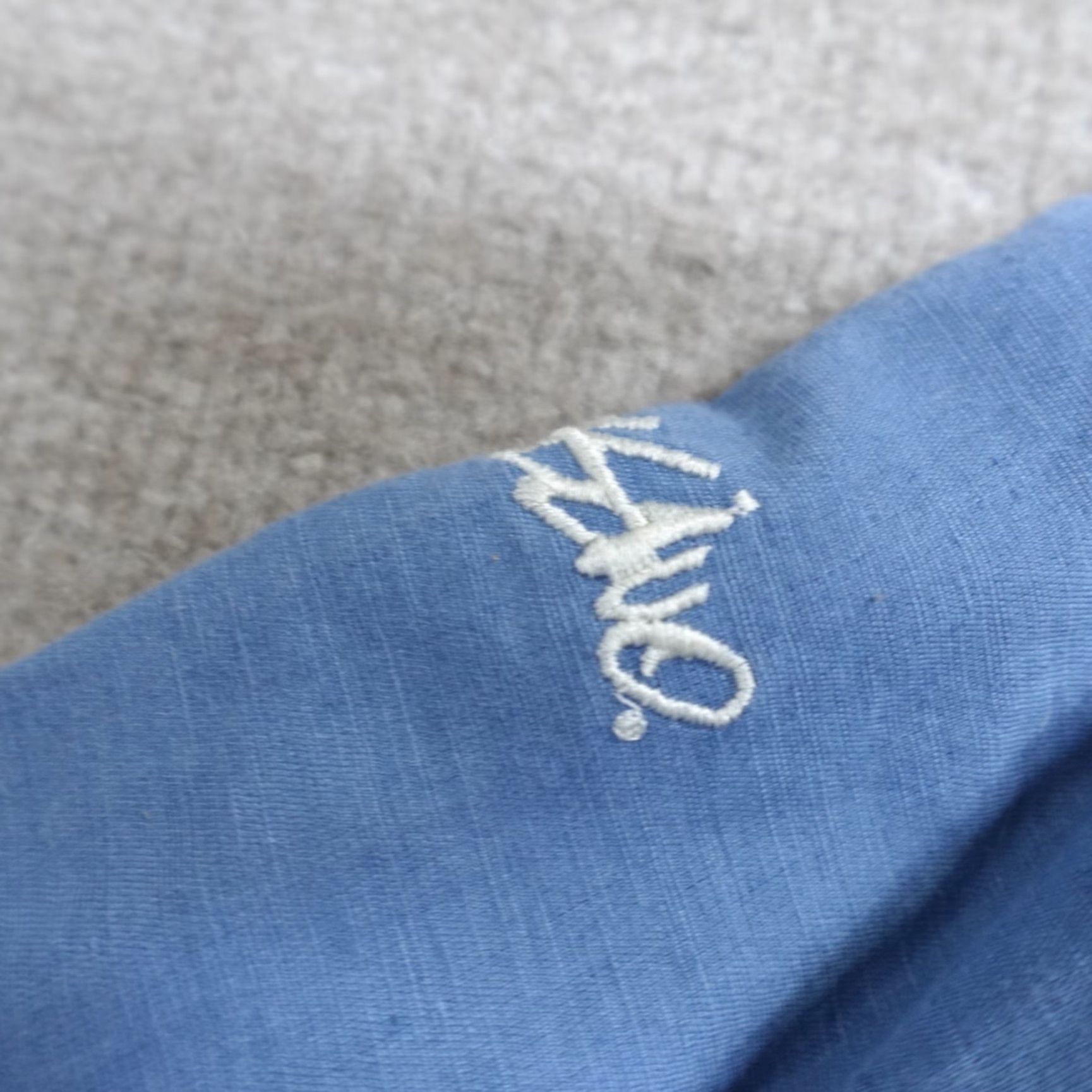 Vintage VINTAGE Mossimo Shirt Large Blue Linen Cotton Band Collar Pockets Button-Up Mens Size US L / EU 52-54 / 3 - 2 Thumbnail