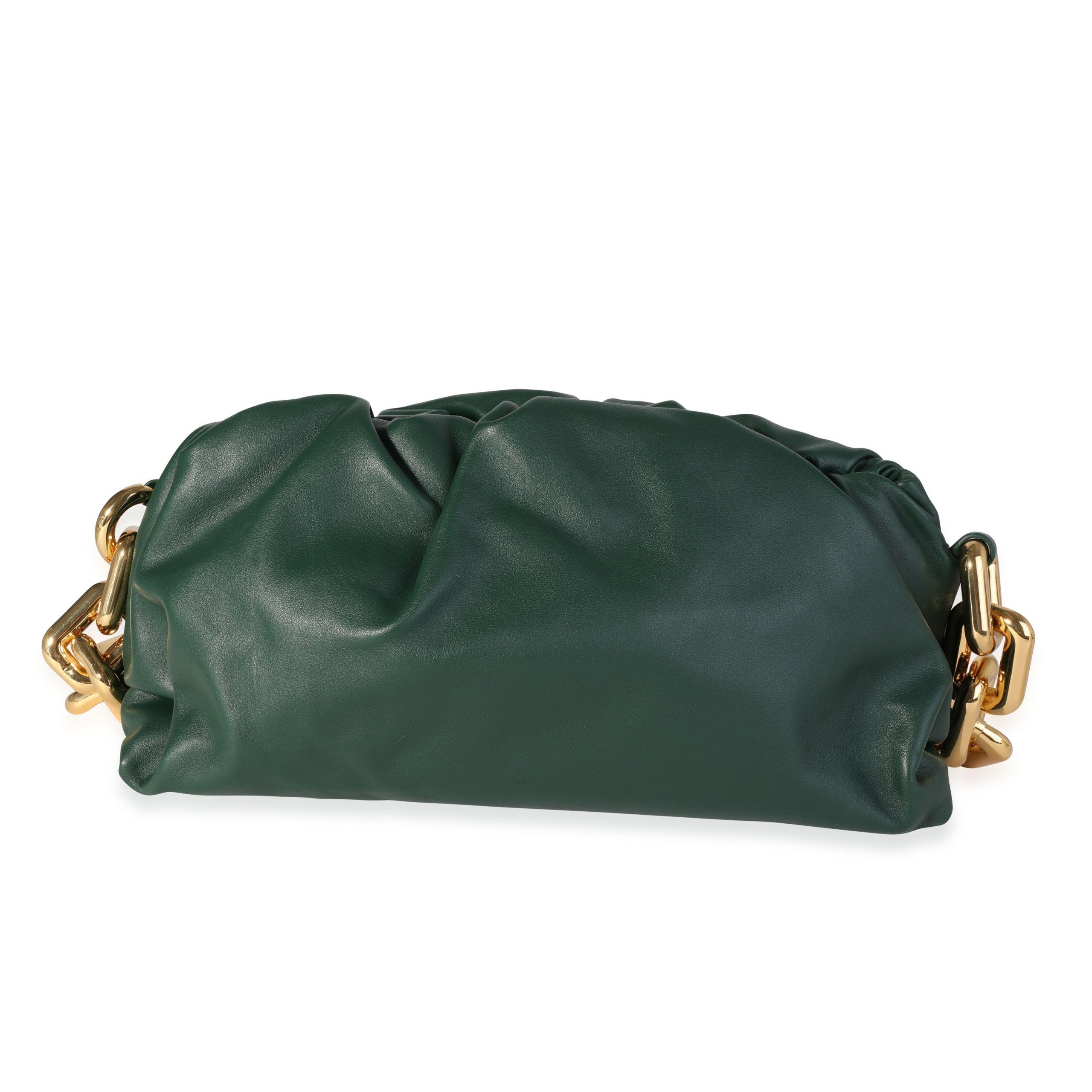 image of Bottega Veneta Raintree Calfskin Chain Pouch in Black, Women's