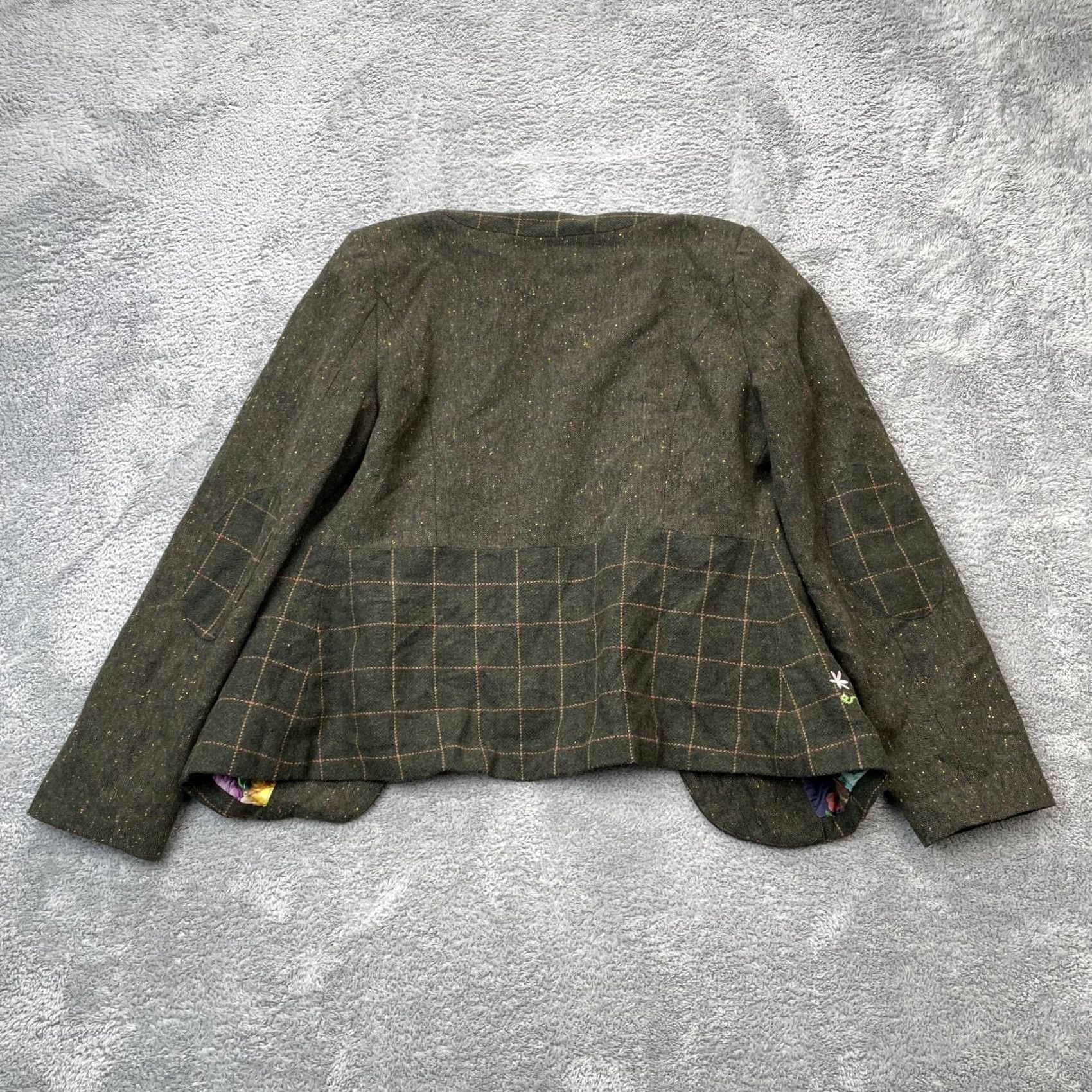 Joe Browns Joe Browns Green Plaid Tweed Blazer Coat Jacket Womens 10 Scottie Dog Embroidery Size L / US 10 / IT 46 - 2 Thumbnail