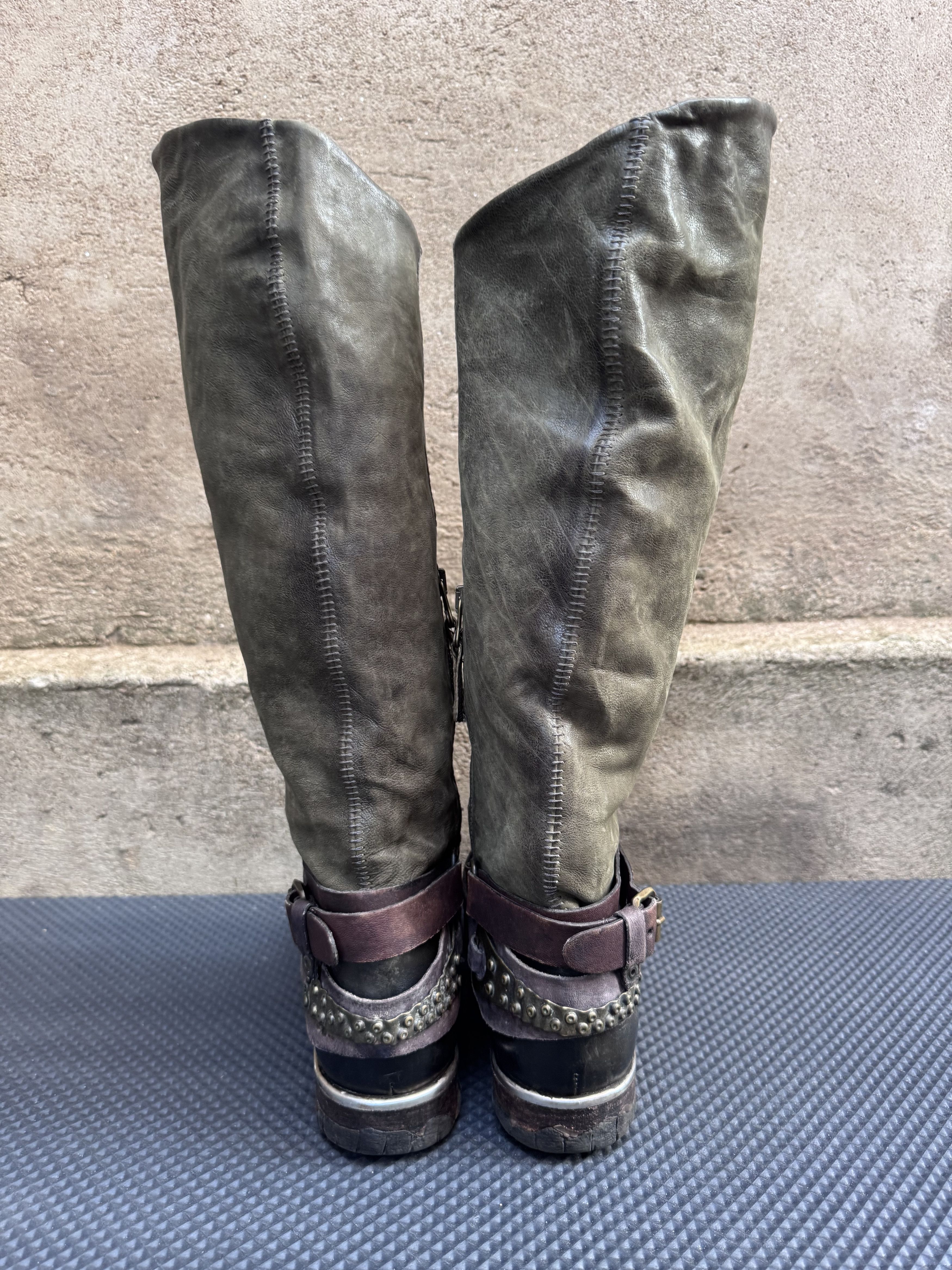 A.S.98 Airstep A.S.98 Combat Buckle Tall High Boots Green Size US 7 / IT 37 - 7 Thumbnail