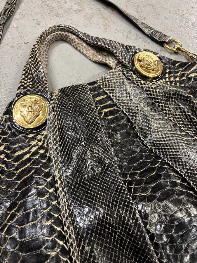 Gucci AW2007 Gucci Black & Grey Python Hysteria Babouska Shopper Handle Bag Size ONE SIZE - 4 Thumbnail
