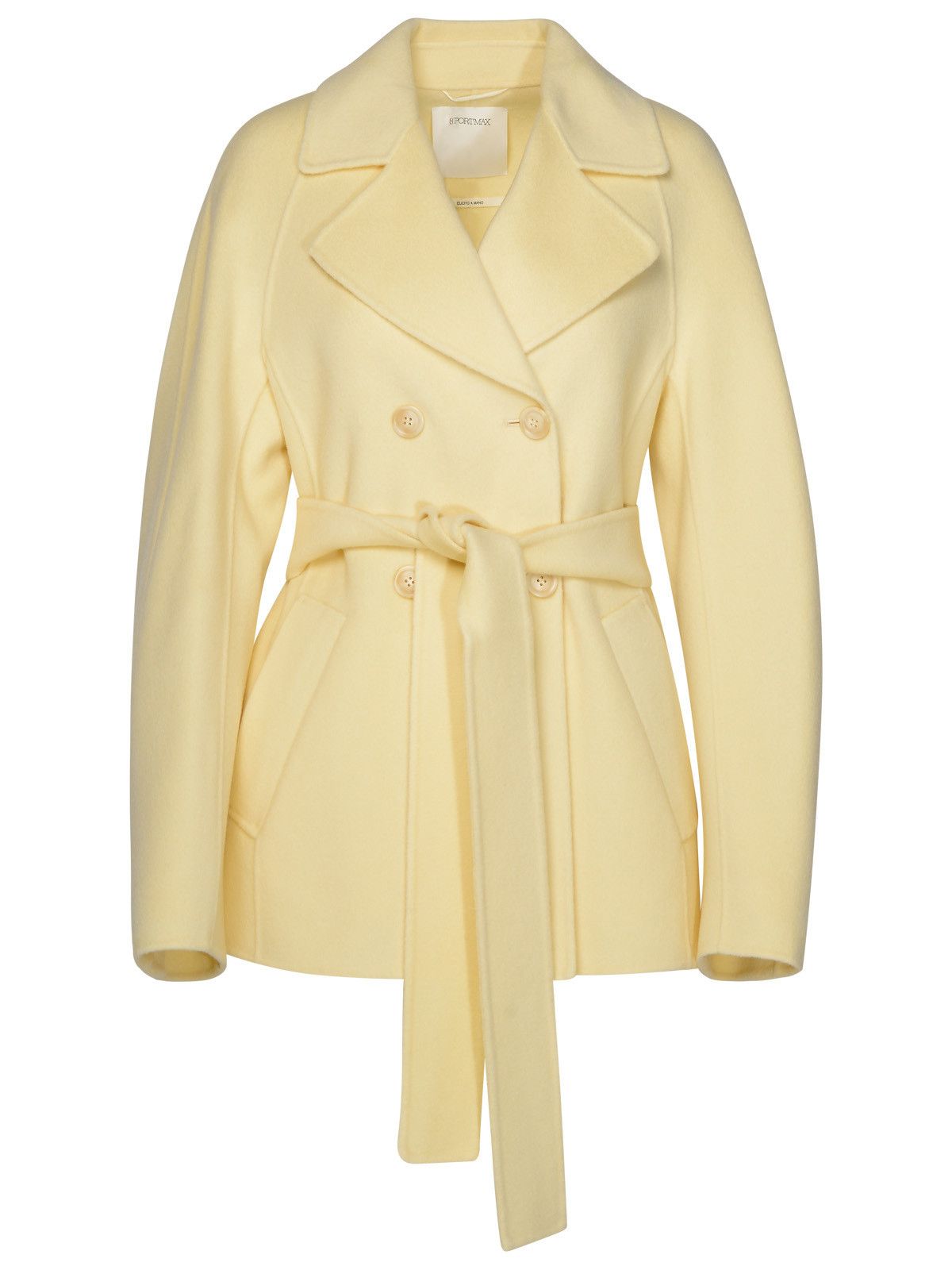 image of Sportmax Ivory Wool Blend Coat in Cream, Women's (Size Medium)