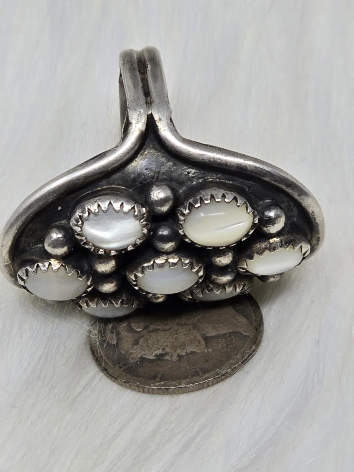 Other Native American DR 925 Silver Moonstone Cluster Ring 11.5 Size ONE SIZE - 4 Thumbnail