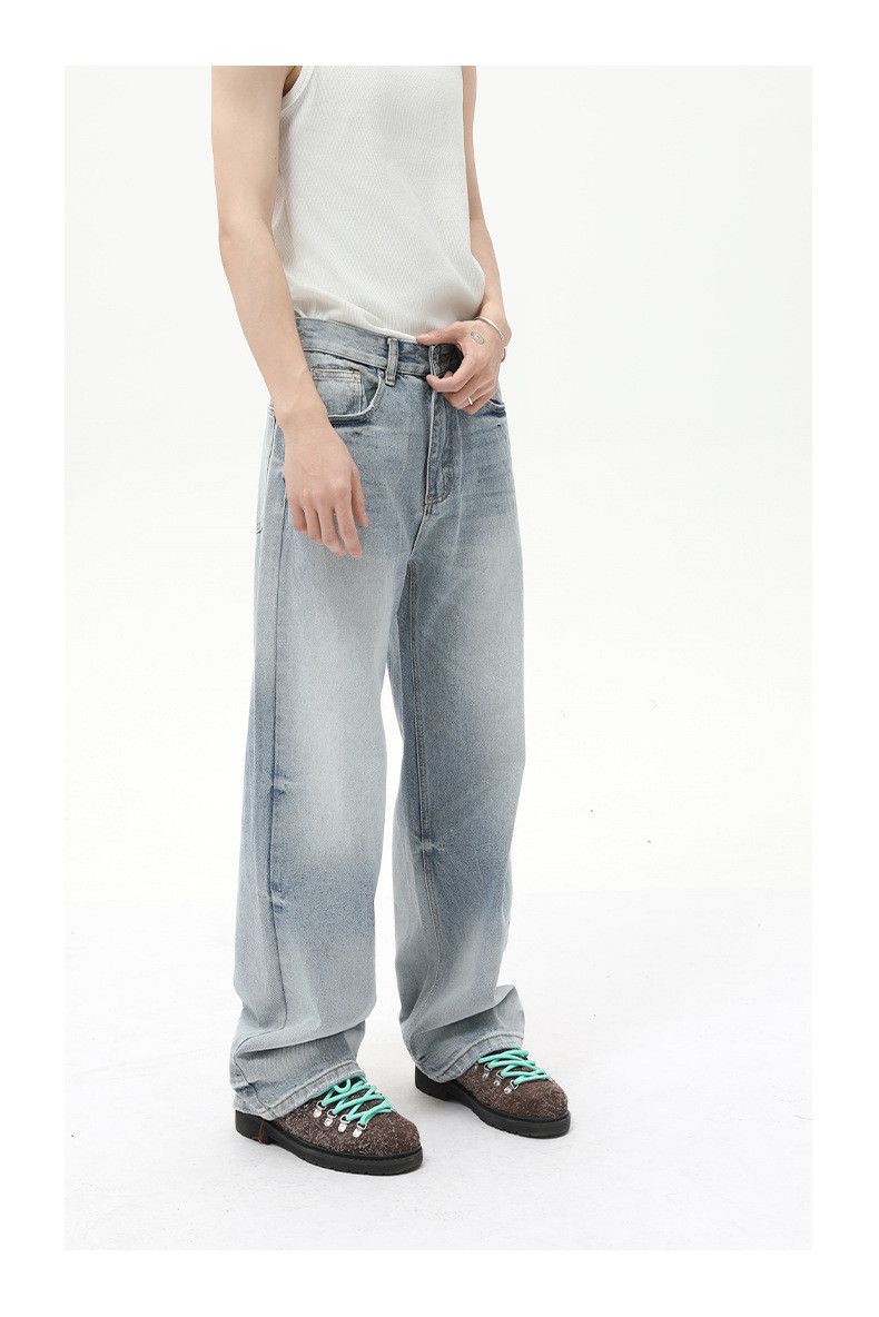 Japanese Brand × Jean Japanese retro distressed straight loose washed jeans Size US 32 / EU 48 - 3 Thumbnail