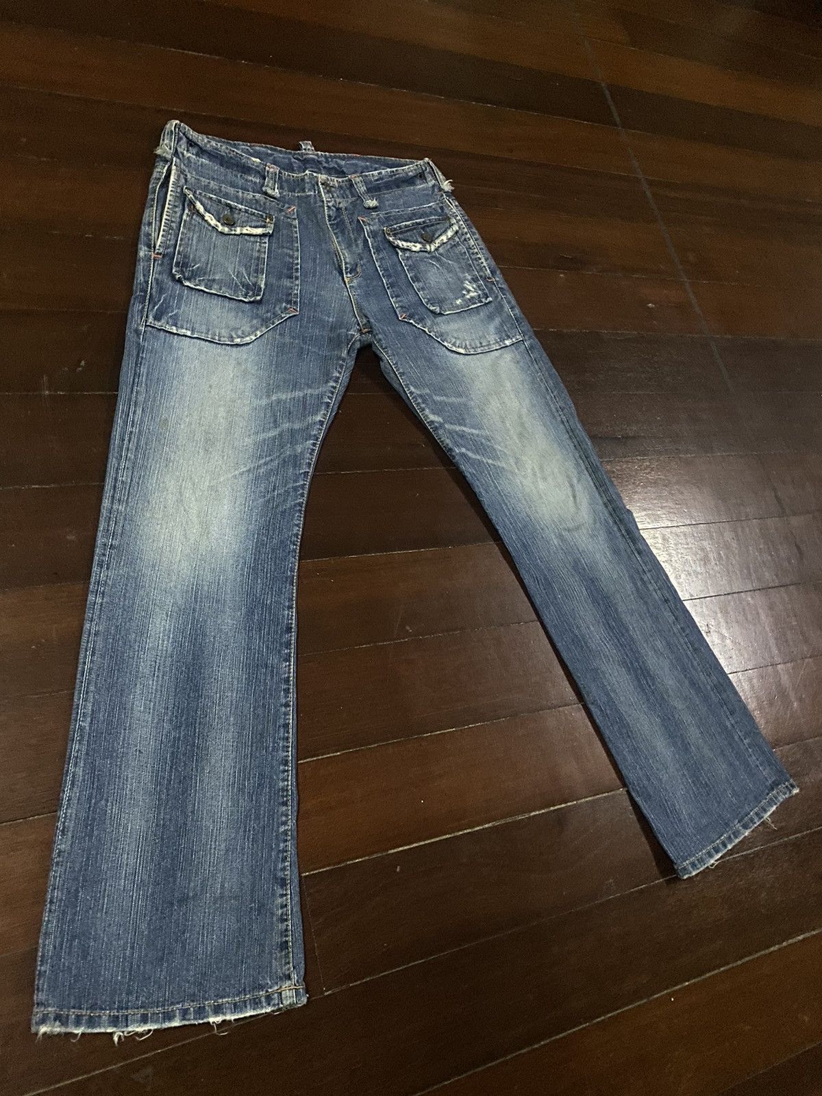 Le Grande Bleu (L.G.B.) AMAZING 🔥🔥 EDWIN MULTI POCKET BUSH CARGO BOOT CUT WIDE LEG Size US 36 / EU 52 - 2 Thumbnail