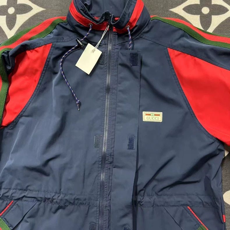Gucci Gucci Red Blue Stripe Windbreaker-2507 Size US L / EU 52-54 / 3 - 4 Thumbnail