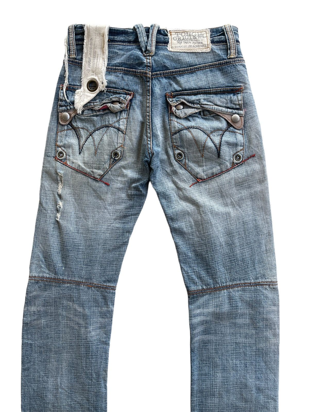 Japanese Brand Tough Jeansmith Curve Crazy Distressed Denim Size US 30 / EU 46 - 8 Thumbnail