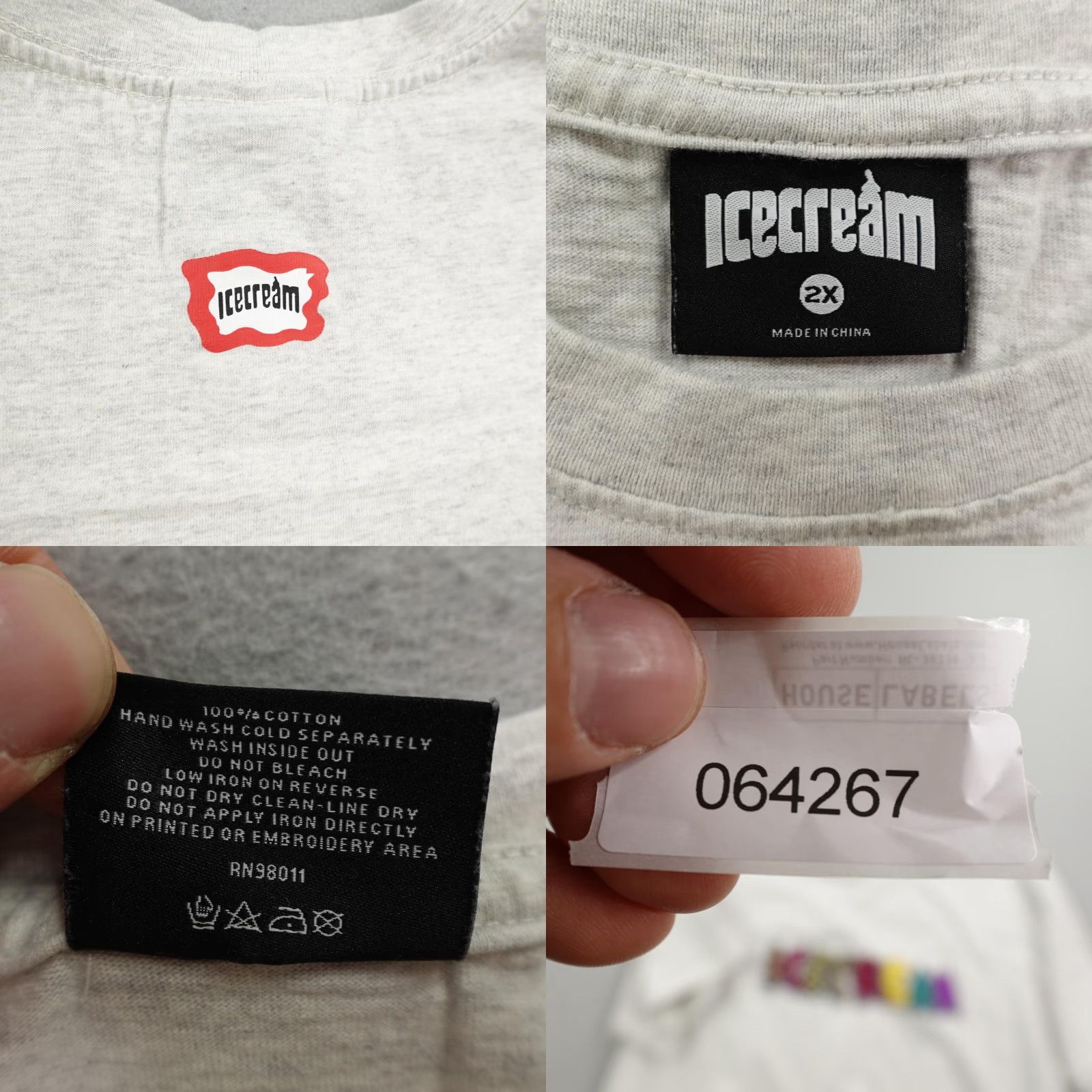 Vintage VINTAGE Icecream T-Shirt Mens 2XL Gray Crew Neck Short Sleeve Graphic Print Hip Hop Skateboard BBC Pharrell Williams Shirt Mens 2XL Size US XXL / EU 58 / 5 - 8 Thumbnail