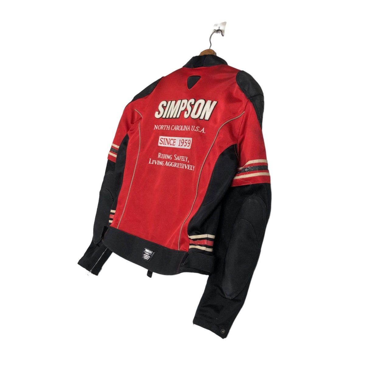 Japanese Brand 🔥VINTAGE BIKER JACKET RACING WEAR SIMPSON BIG LOGO Size US L / EU 52-54 / 3 - 14 Thumbnail