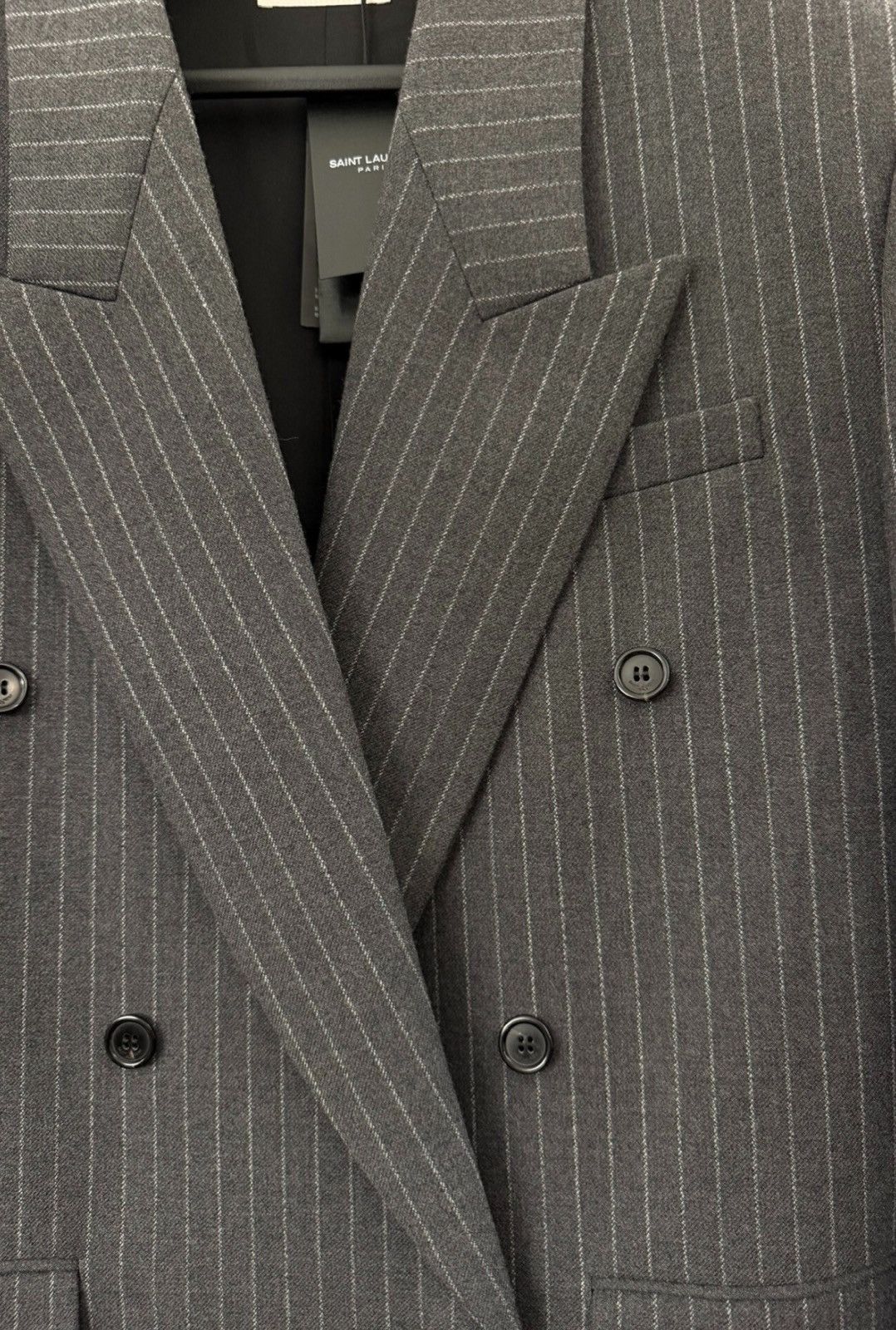 Saint Laurent Paris Saint Laurent 2024 Runway Flannel Double-Breasted Men’s Suit Size 52S - 4 Thumbnail