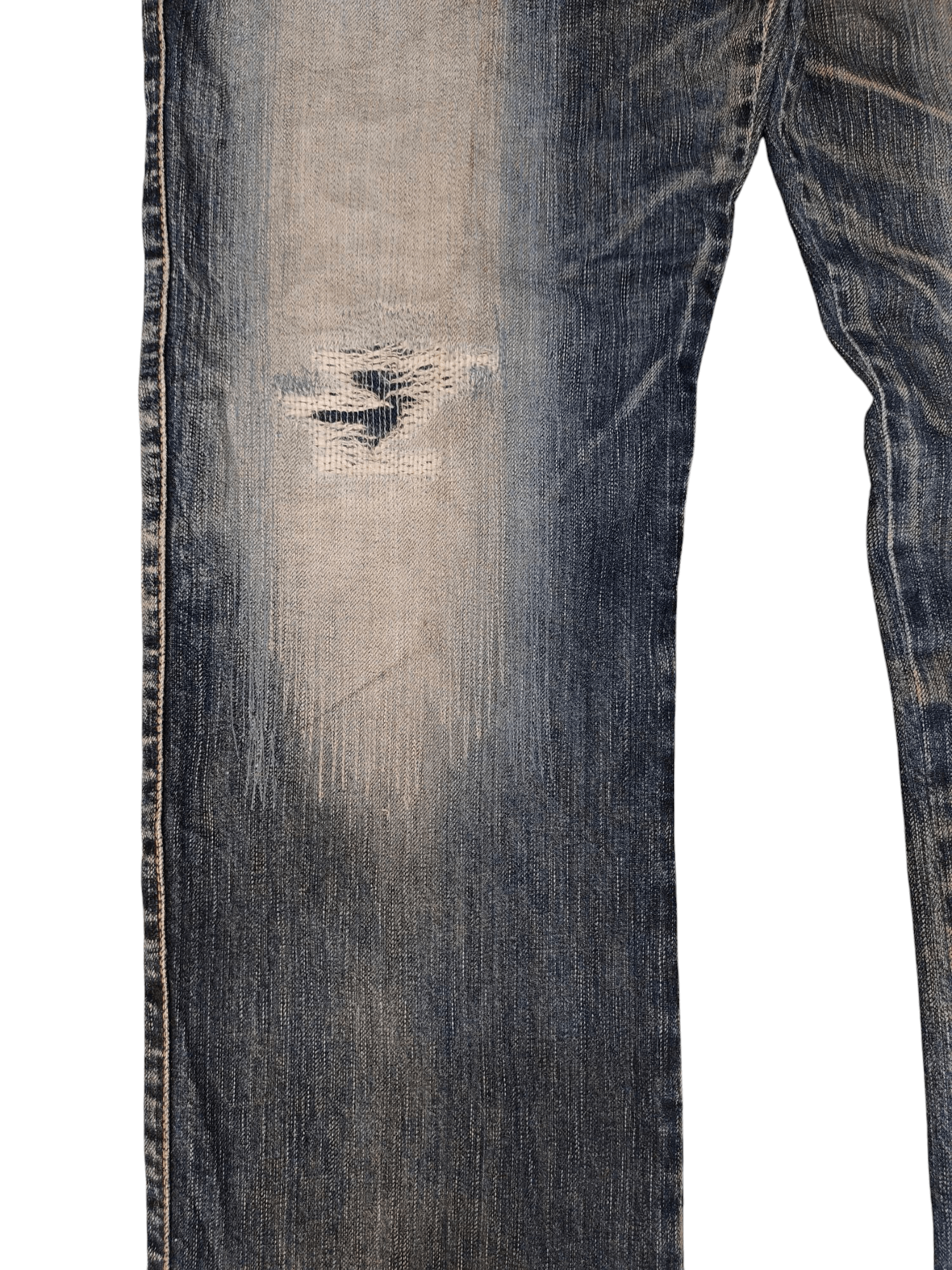 Number (N)ine × Undercover Vintage Edwin 503 Japan Clawmark Distress Faded Denim Jeans Size US 34 / EU 50 - 4 Thumbnail