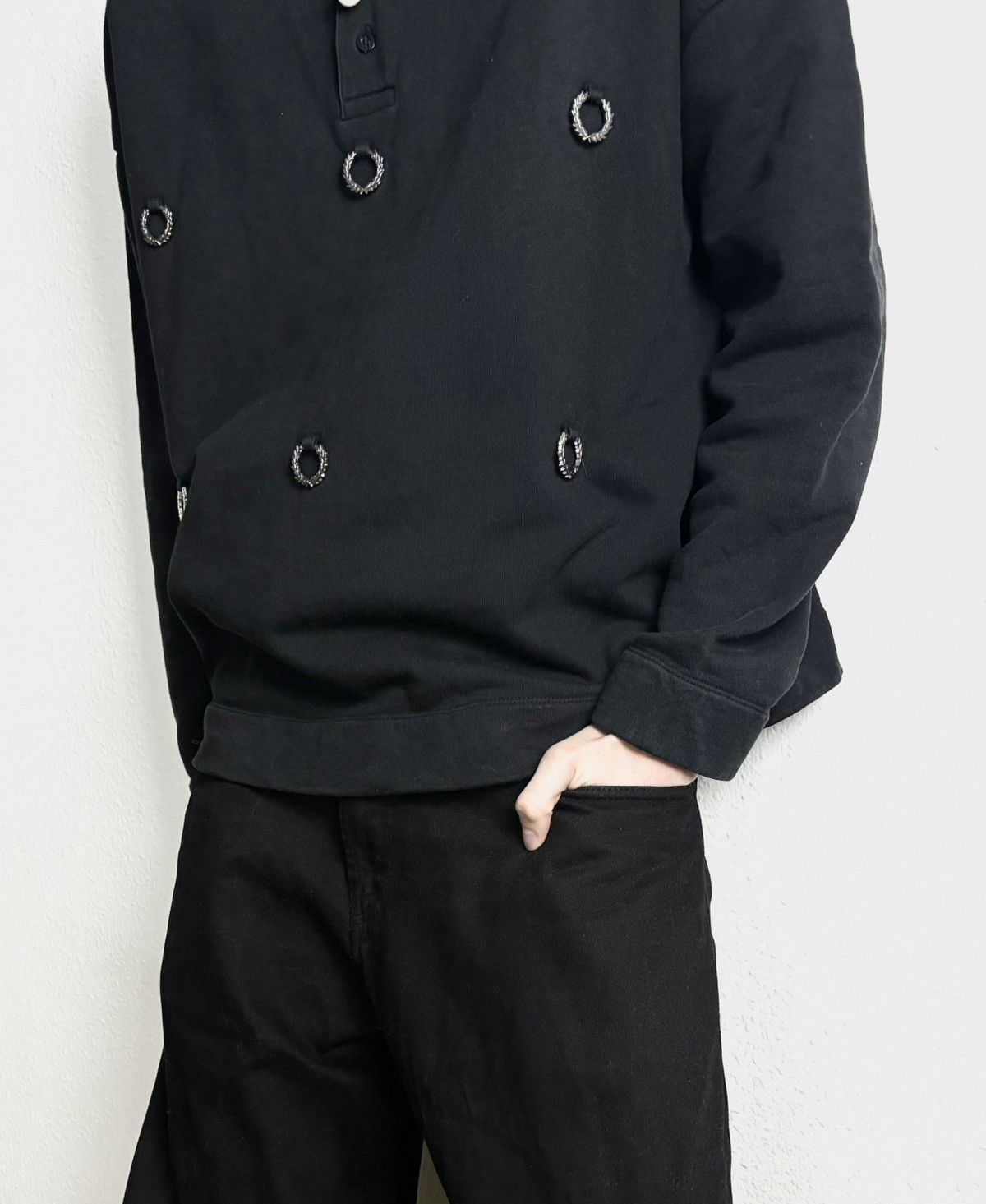 Fred Perry × Raf Simons 2019 Vintage Raf Simons x Fred Perry Ring Irons Sweatshirt Size US M / EU 48-50 / 2 - 4 Thumbnail