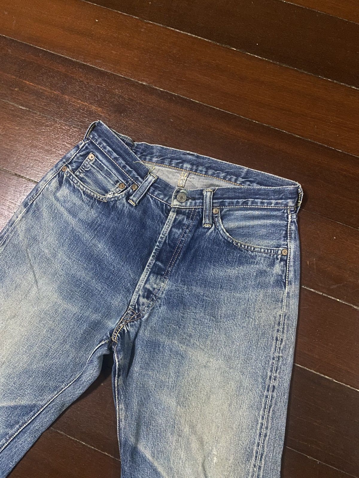 Full Count & Co. vintage full count selvedge distressed mud wash denim pants Size US 30 / EU 46 - 9 Thumbnail