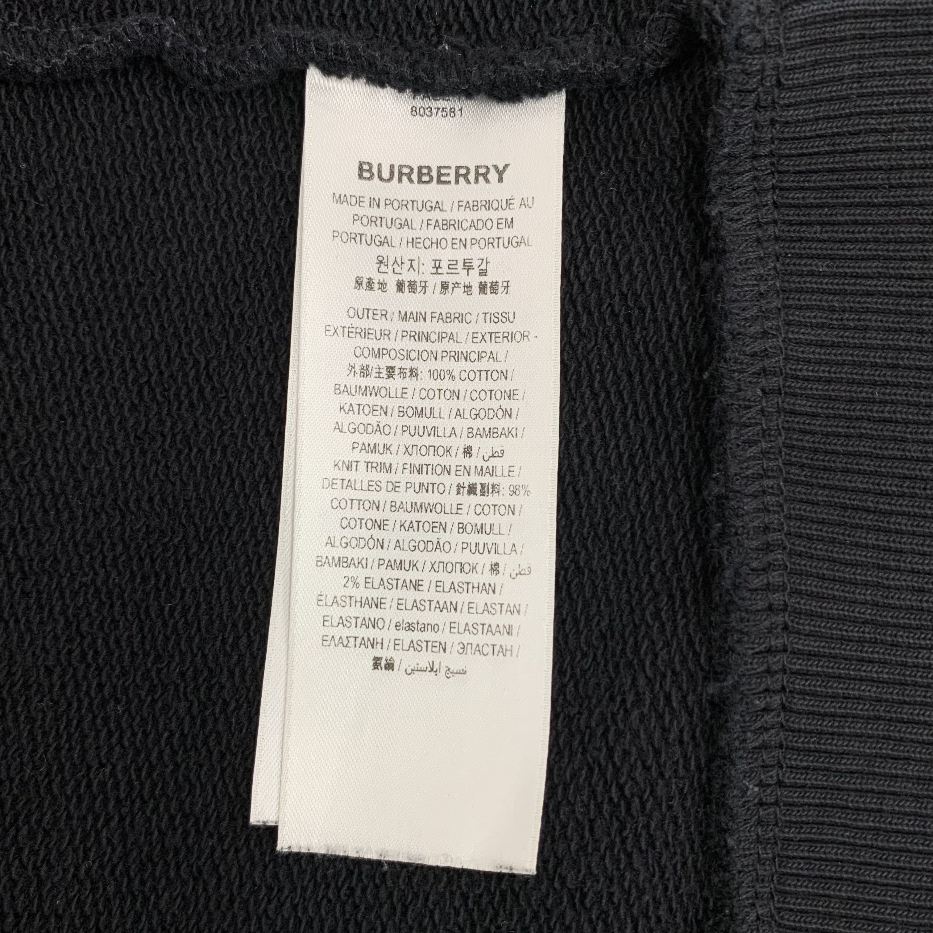 Burberry Burberry Letter Print Hoodie Black (L) Size US L / EU 52-54 / 3 - 6 Thumbnail