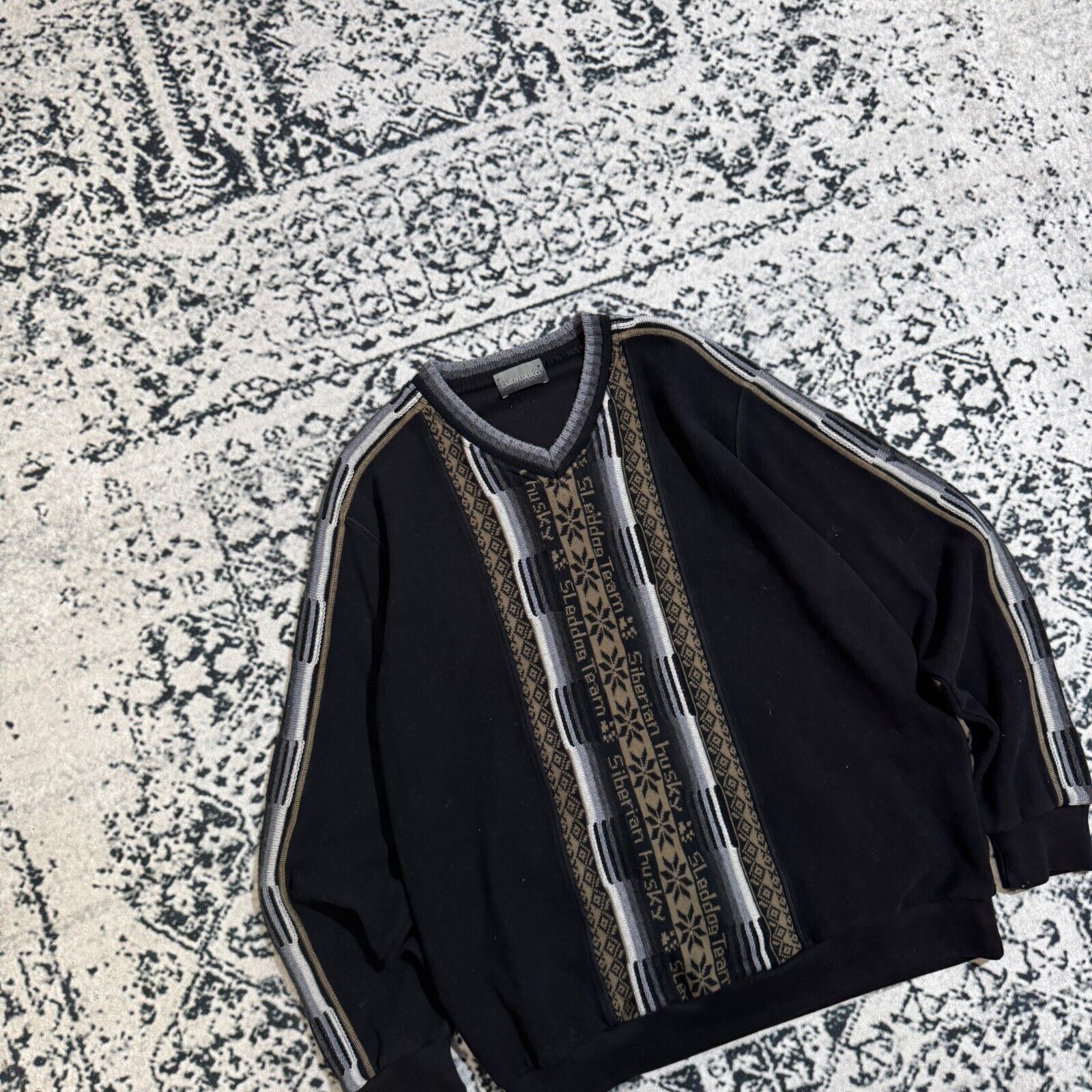Carlo Colucci × Vintage Vintage Carlo Colucci Unisex Black Cotton Sweater Size XL Size US XL / EU 56 / 4 - 5 Thumbnail