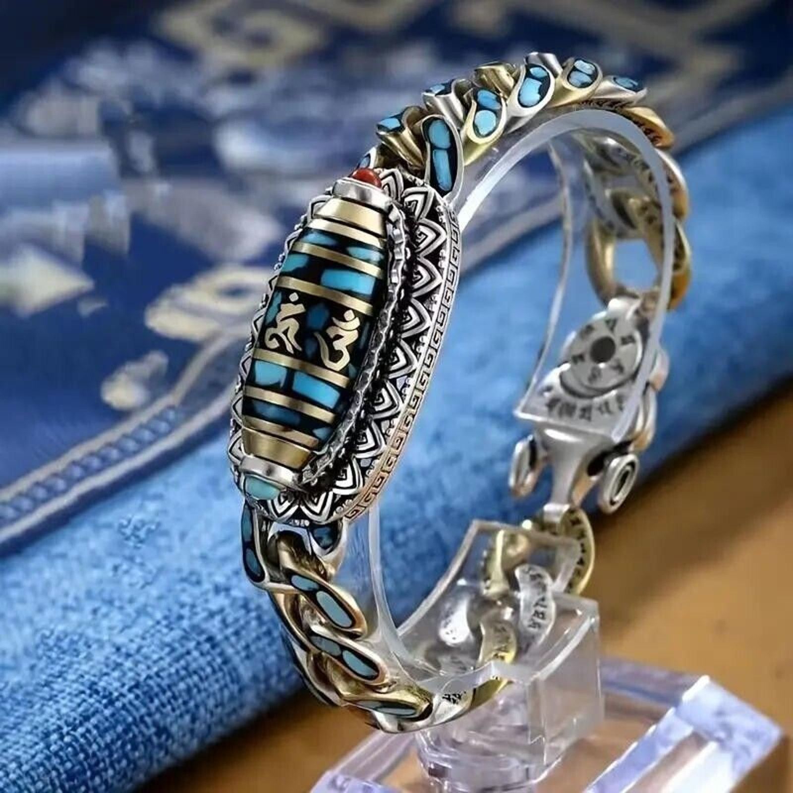 Other Unisex Faux Turquoise & Coral Silvertone Copper Bracelet Size ONE SIZE - 4 Thumbnail
