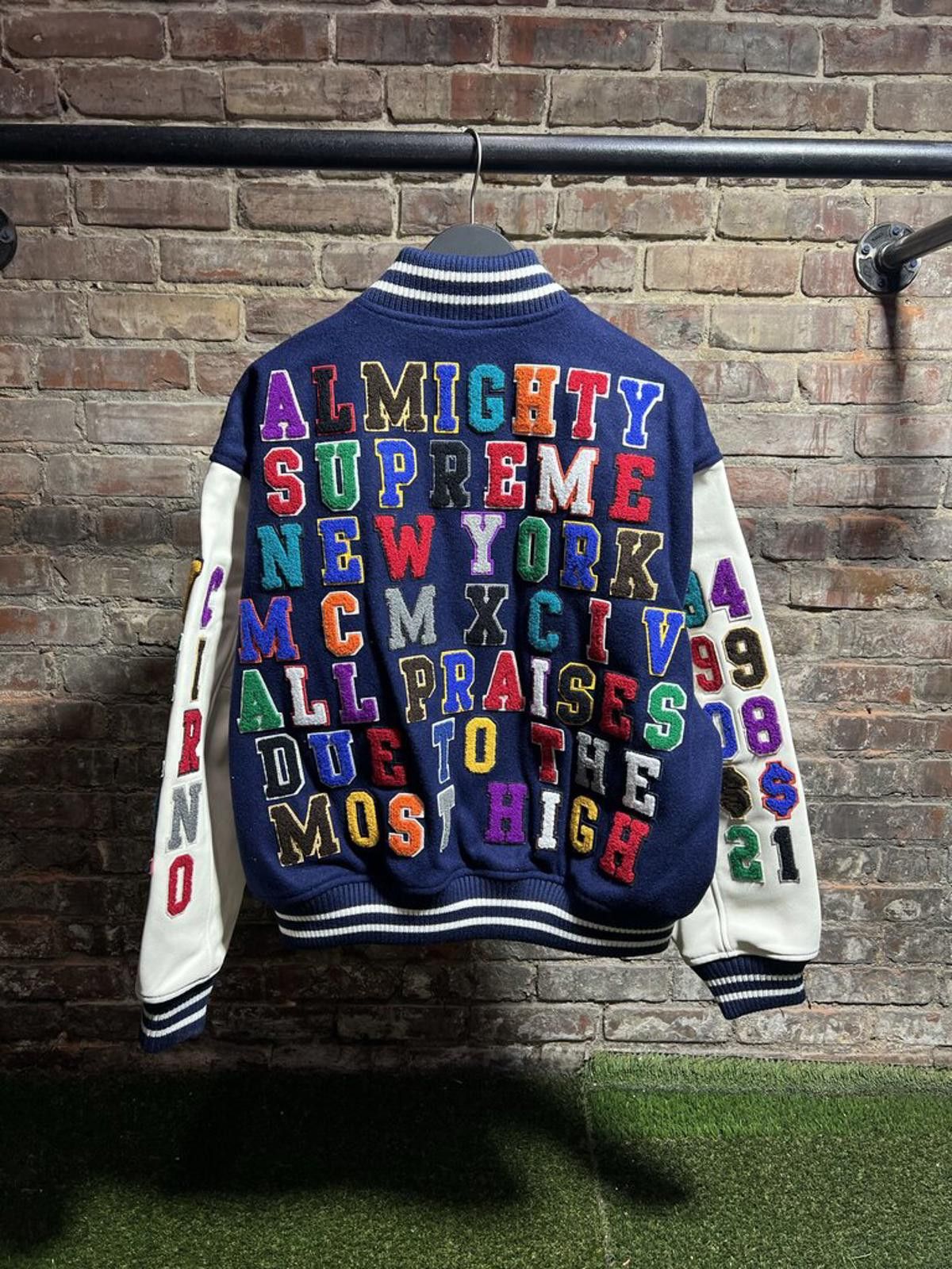 Supreme Supreme Praises Varsity Jacket Navy Sz. M Size ONE SIZE - 2 Thumbnail