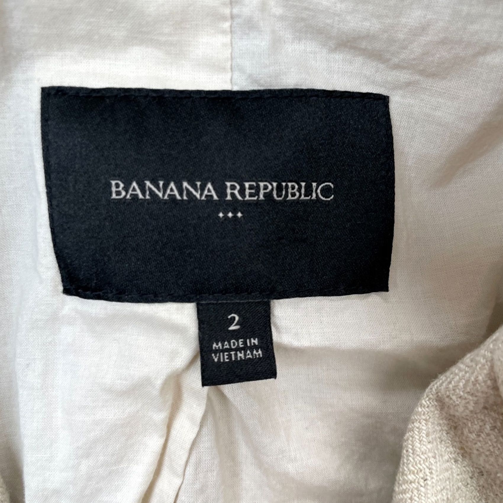 Banana Republic Banana Republic Jacket Womens 2 Beige Linen Blend Cropped Blazer Coat Business Shirt? Size XS / US 0-2 / IT 36-38 - 3 Thumbnail