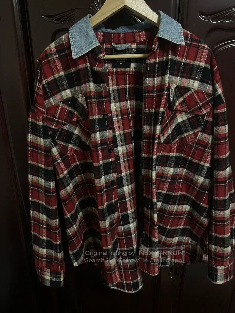 Fear of God Fear of God Flannel denim collar plaid shirt | Grailed