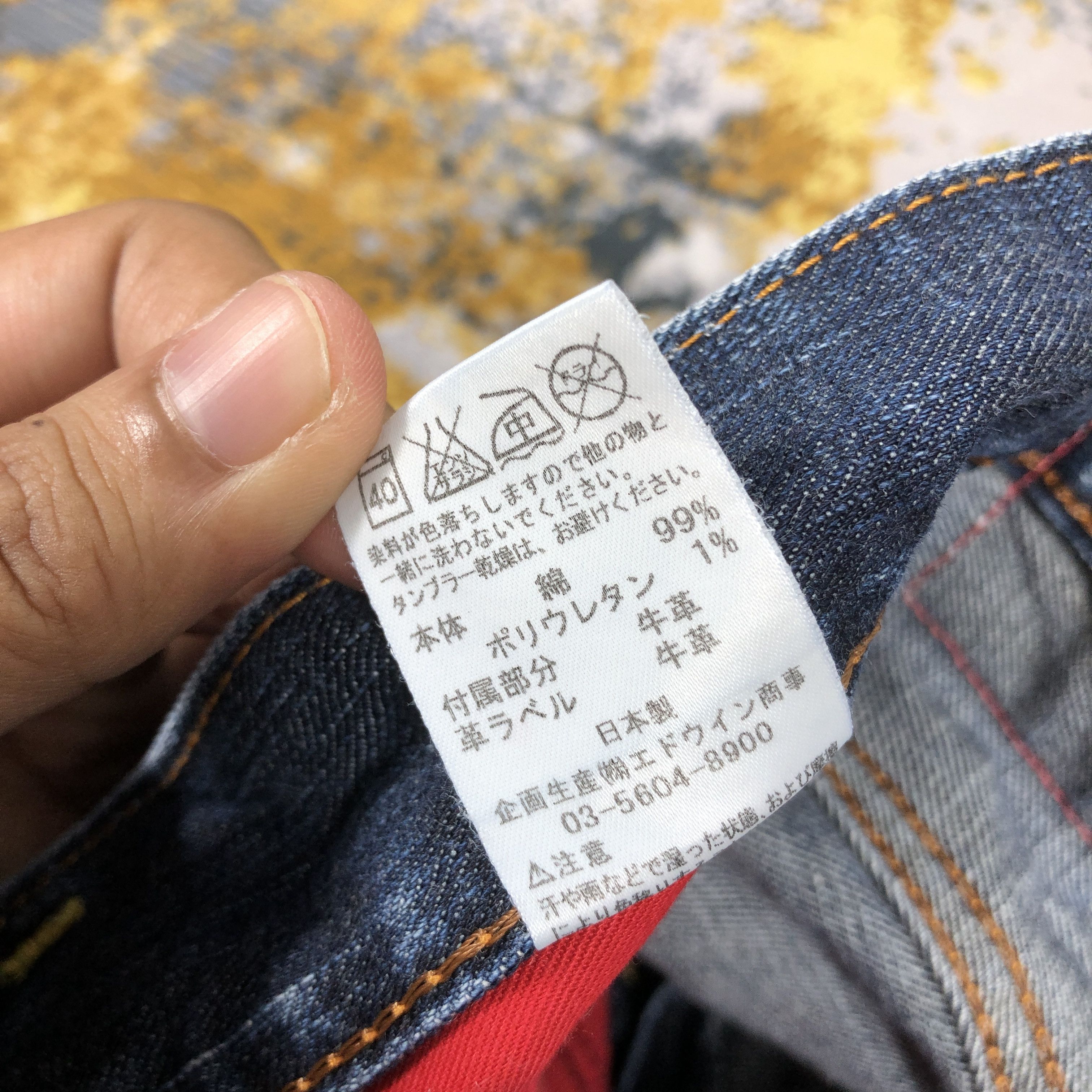 Edwin × Vintage Vintage Edwin Flare Jeans Blue Trip Denim 29 x 30.5 L1278 Size 29" - 9 Thumbnail