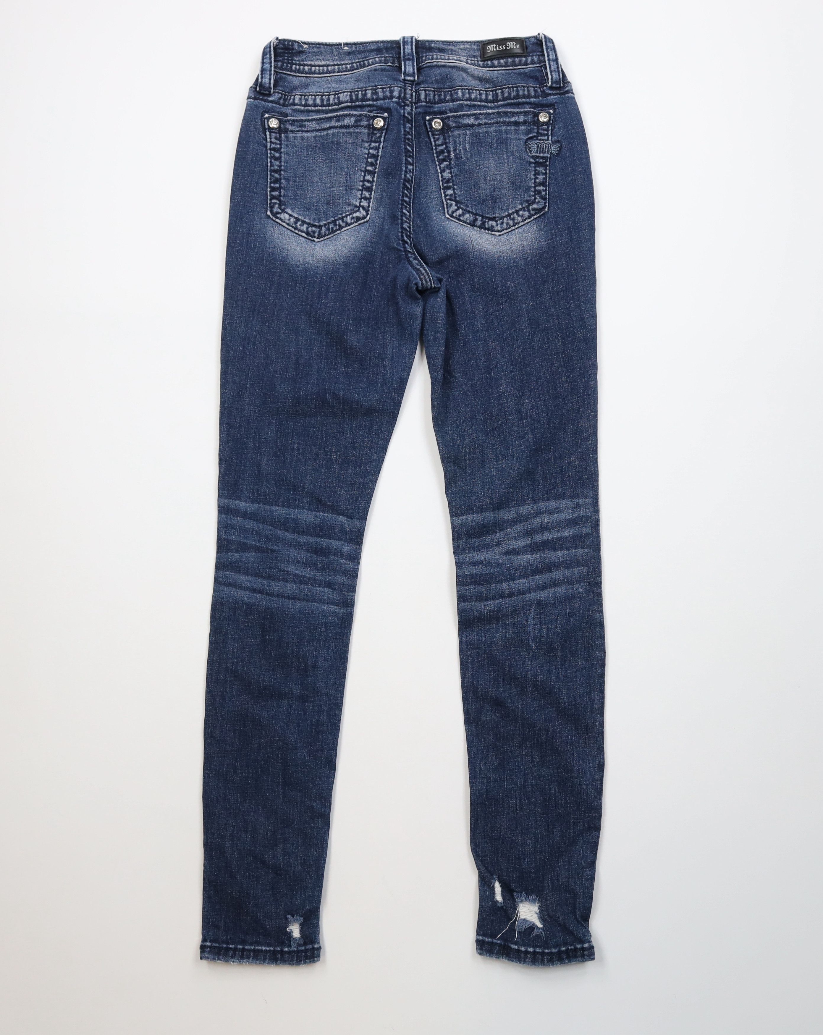 Miss Me Miss Me High Rise Skinny Leg Stretch Denim Jeans Rhinestone Size 26" / US 2 / IT 38 - 7 Thumbnail