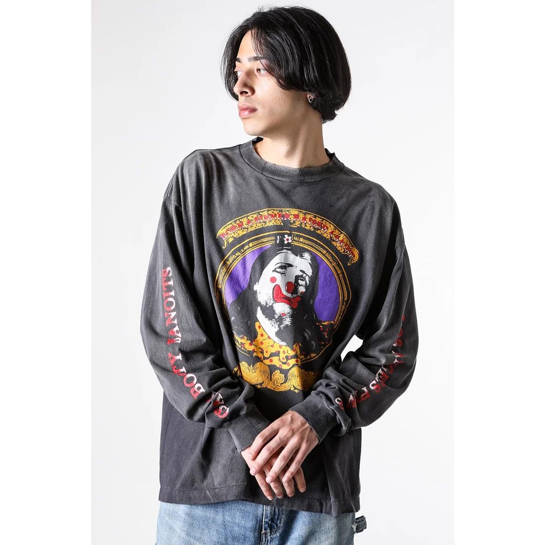 Saint Michael o1mle0326 Born Saint Long Sleeve T-Shirt in Black Size US M / EU 48-50 / 2 - 1 Thumbnail