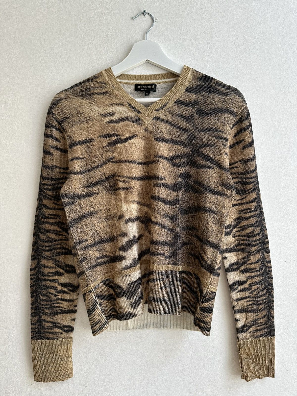 Roberto Cavalli Roberto Cavalli 90s Luxury Archive Tiger Print Sweater Size M / US 6-8 / IT 42-44 - 5 Thumbnail