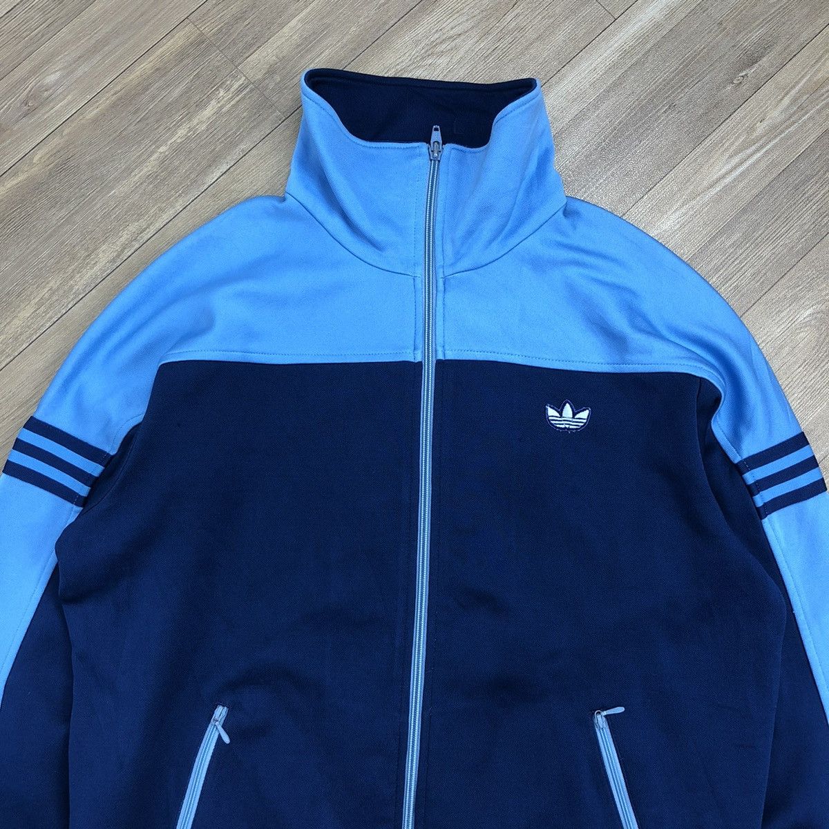 Adidas × Vintage 🇩🇪Vintage 80s Adidas Descente Blue Track Jacket Size US M / EU 48-50 / 2 - 3 Thumbnail