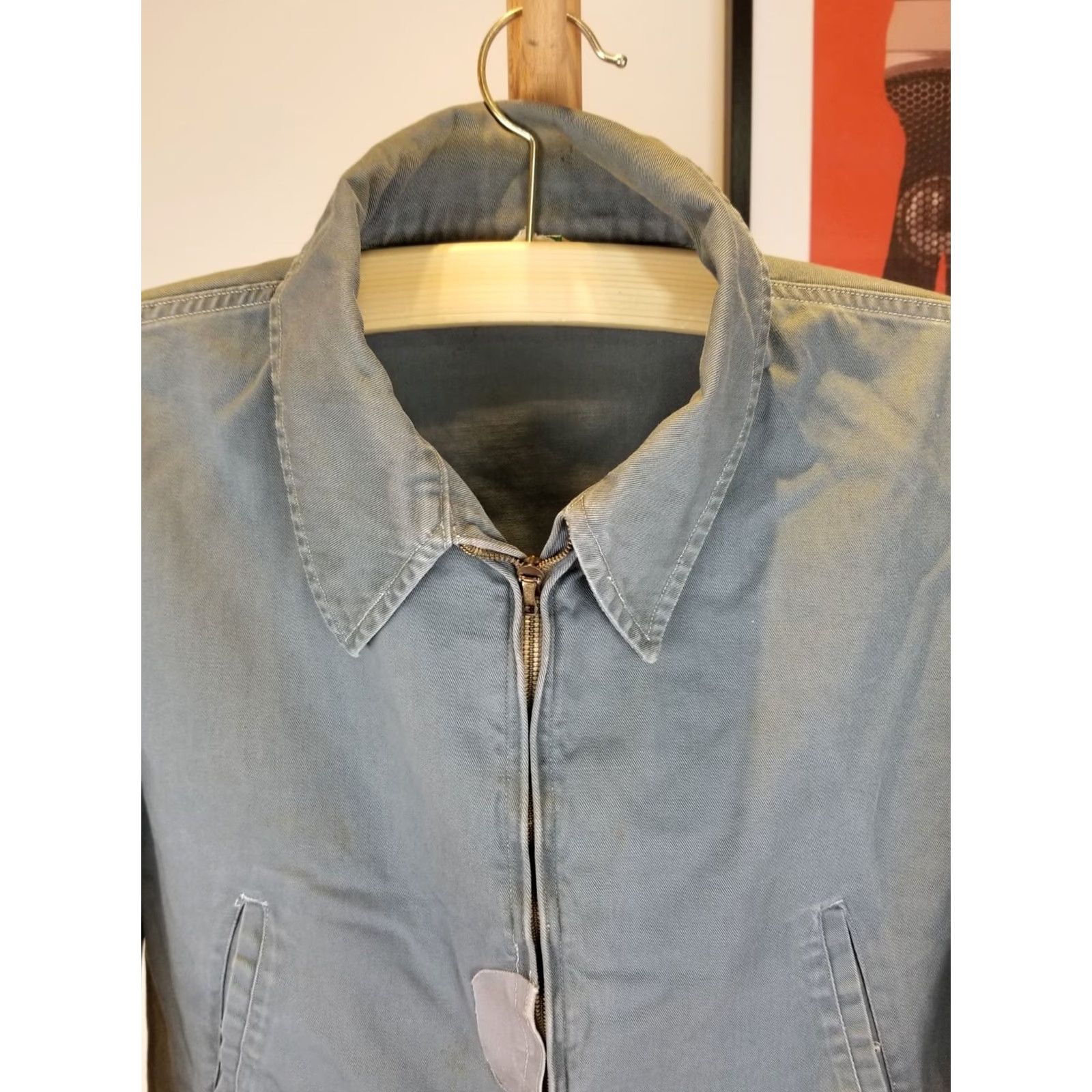Vintage VINTAGE J. C. Penney WORK MECHANIC CROWN ZIPPER COTTON JACKET XL Gray Bomber Jacket Men Chest 24 24" 23" 20" Crown Zipper Cross Shoulder Mens Size US XL / EU 56 / 4 - 2 Thumbnail