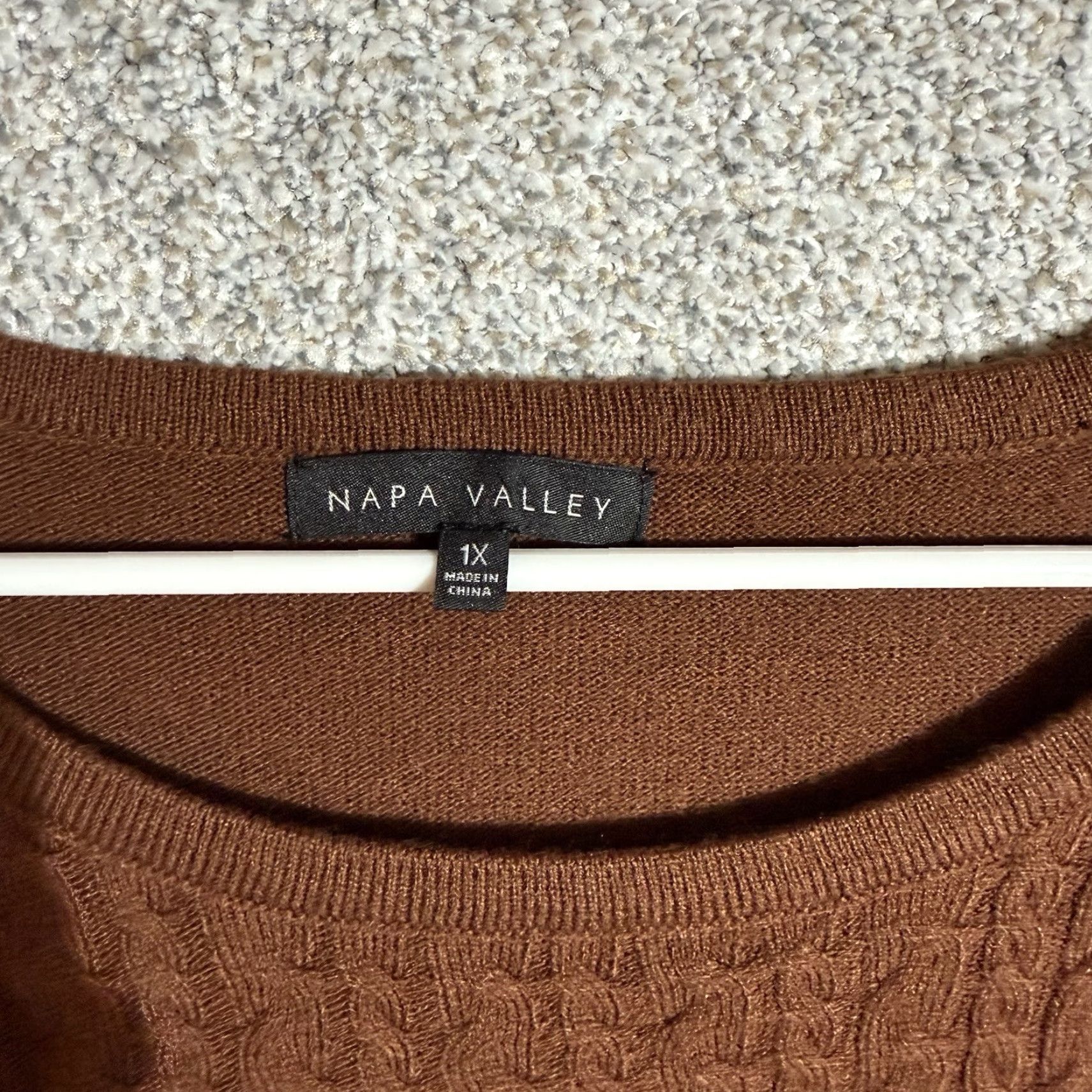 Vintage VINTAGE Grandpa Sweater Womens 1X Plus Size Cable Knit Cozy Warm Lagenlook Earthy 2010s Napa Valley Brown Acrylic Knit Pullover Round Neck Long Sleeve Size XL / US 12-14 / IT 48-50 - 5 Thumbnail