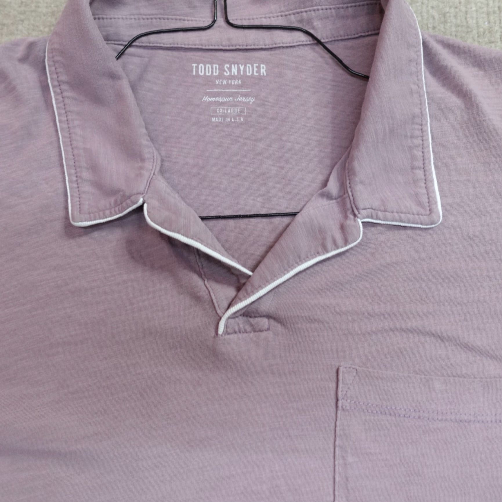 Todd Snyder Todd Snyder Polo Shirt 2XL Men Purple Front Pocket Homespun Jersey Made in USA Shirt Mens Polo 2XL Purple Front Pocket Jersey Cotton Size US XXL / EU 58 / 5 - 2 Thumbnail