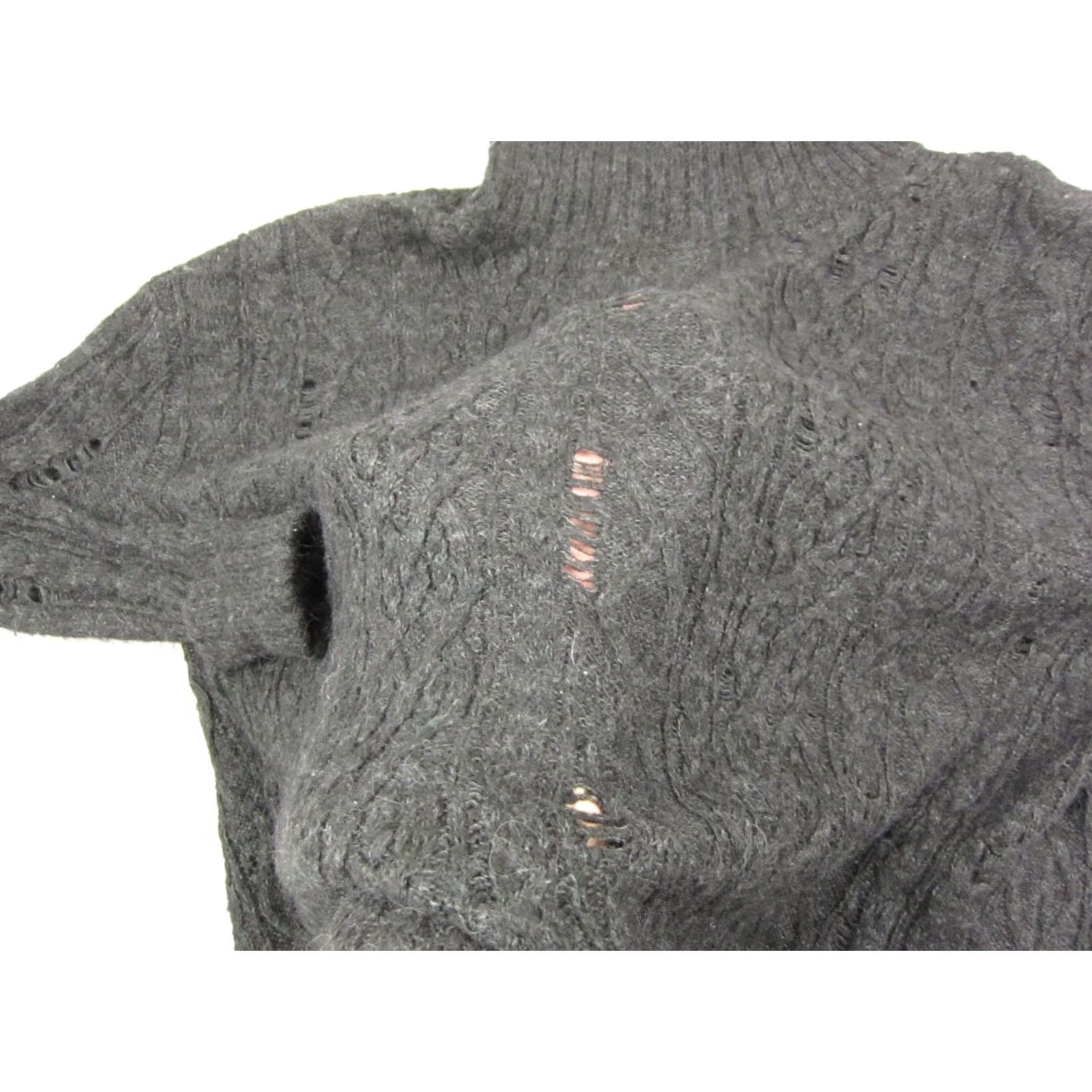 Free People Free People Sweater Womens Small Black Chunky Knit Wool Alpaca Crochet Size S / US 4 / IT 40 - 5 Thumbnail