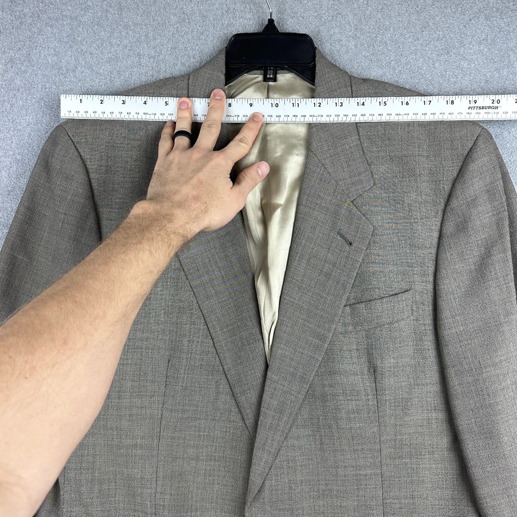 Hugo Boss BOSS Hugo Boss Blazer Mens 42R Gray Check Two Button Sport Coat Jacket USA Size 42R - 2 Thumbnail