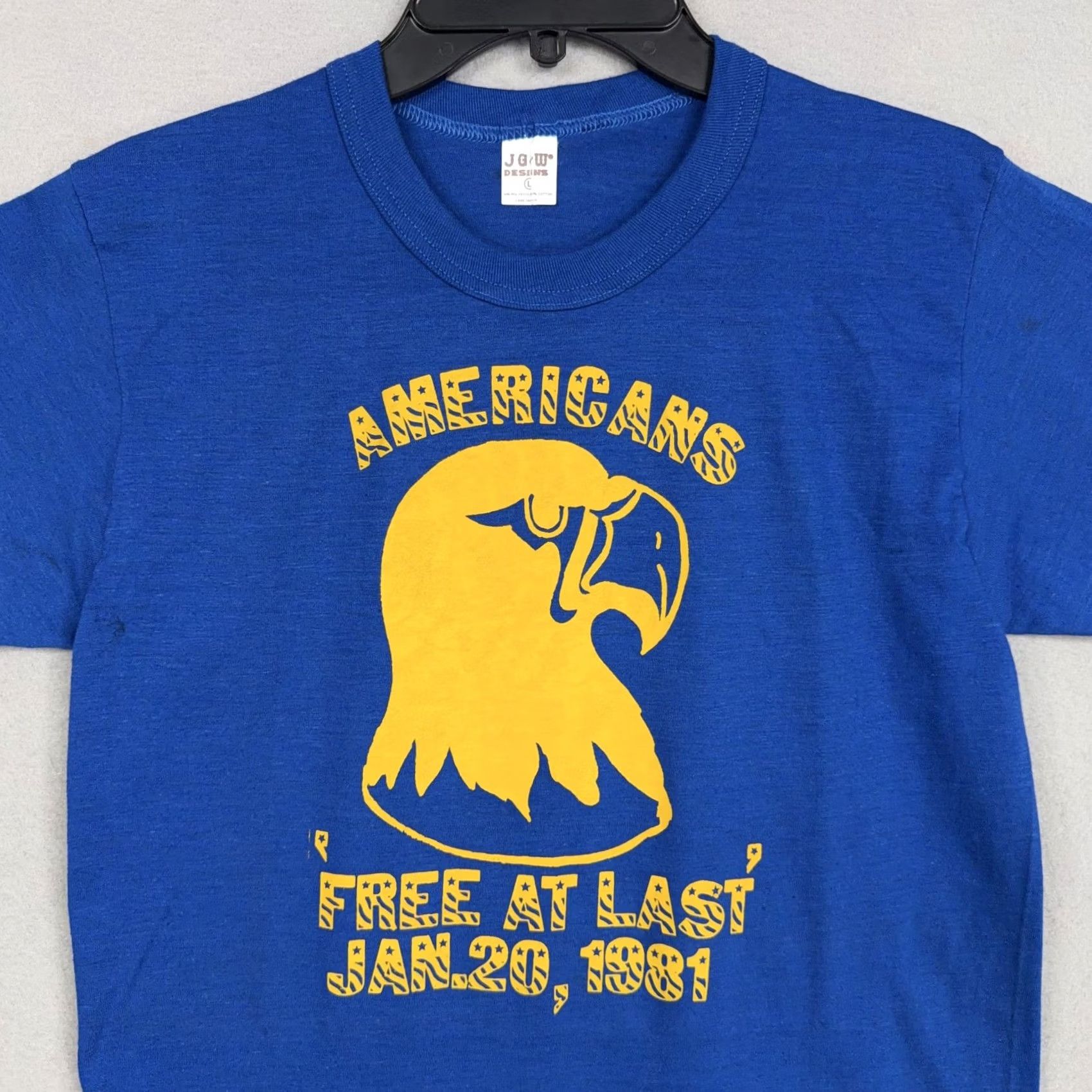 Vintage Vintage America Free At Last Shirt Mens Large Eagle Graphic Single Stitch 1981 Size US L / EU 52-54 / 3 - 2 Thumbnail