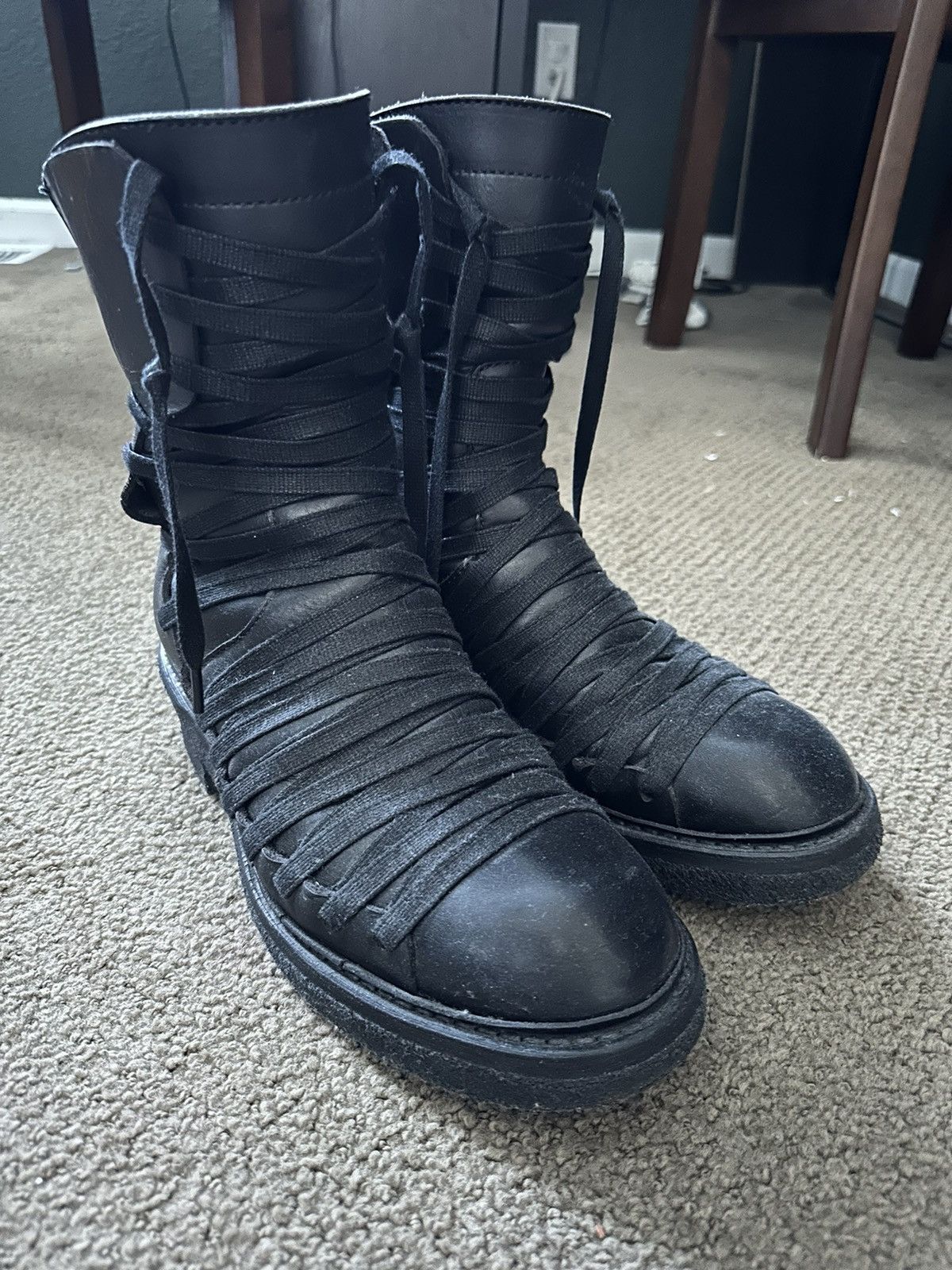 Julius SS20 Afangar Black Leather Zip-Up Boots | Grailed